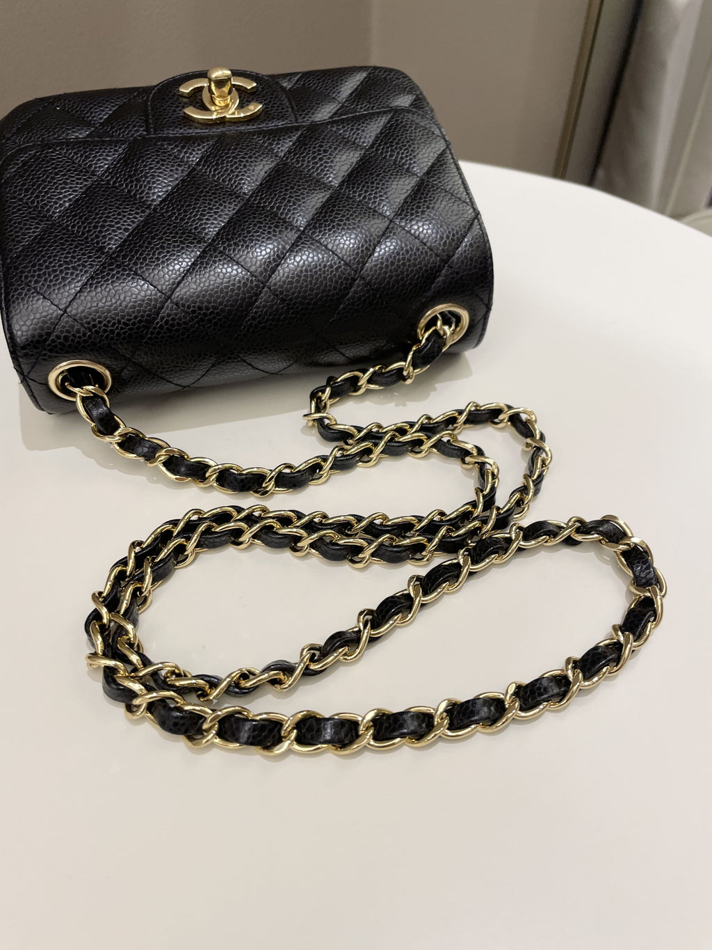 Chanel Classic Quilted Mini Square Black Caviar