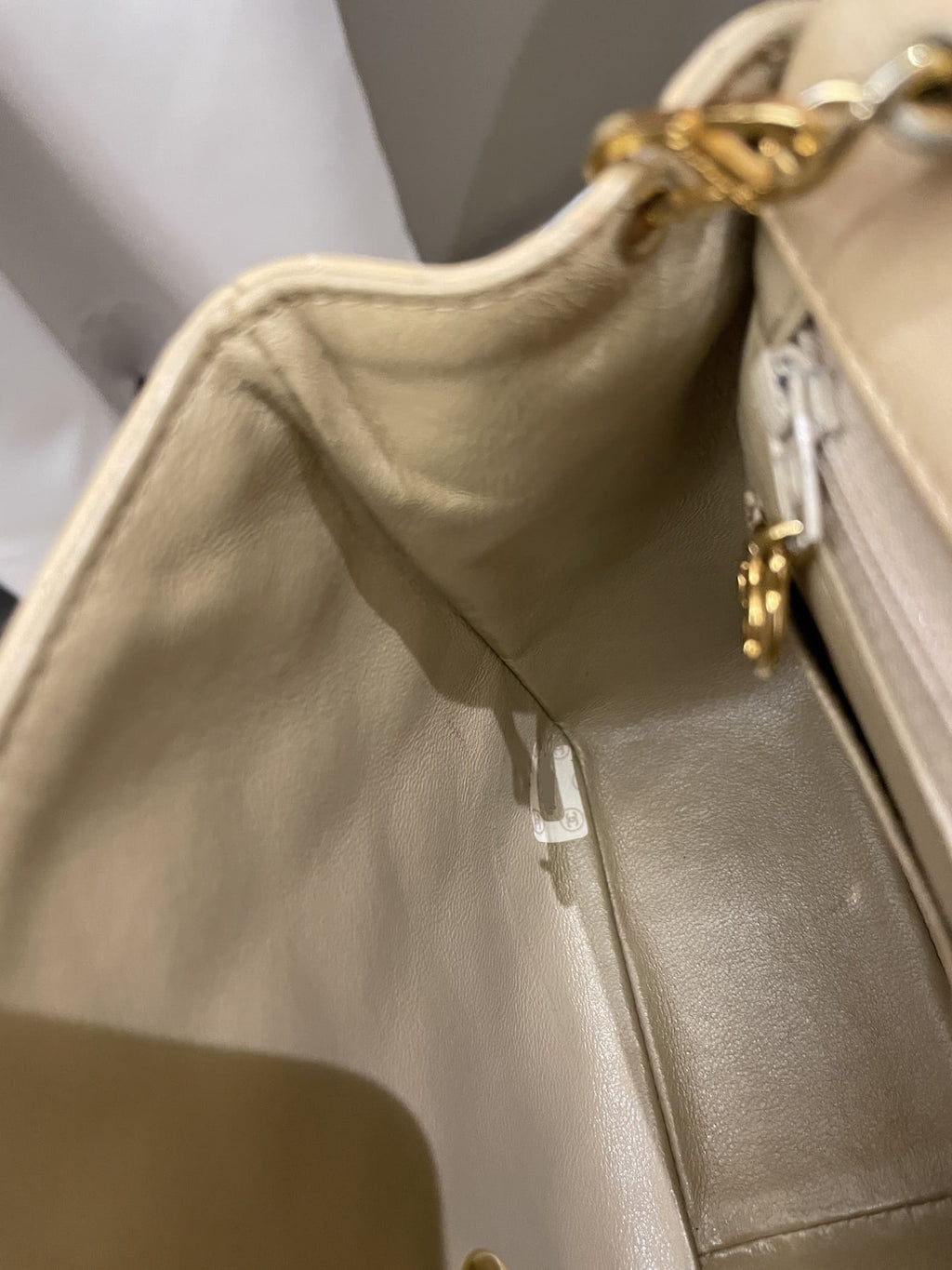 Chanel Vintage Quilted Flap Beige Lambskin