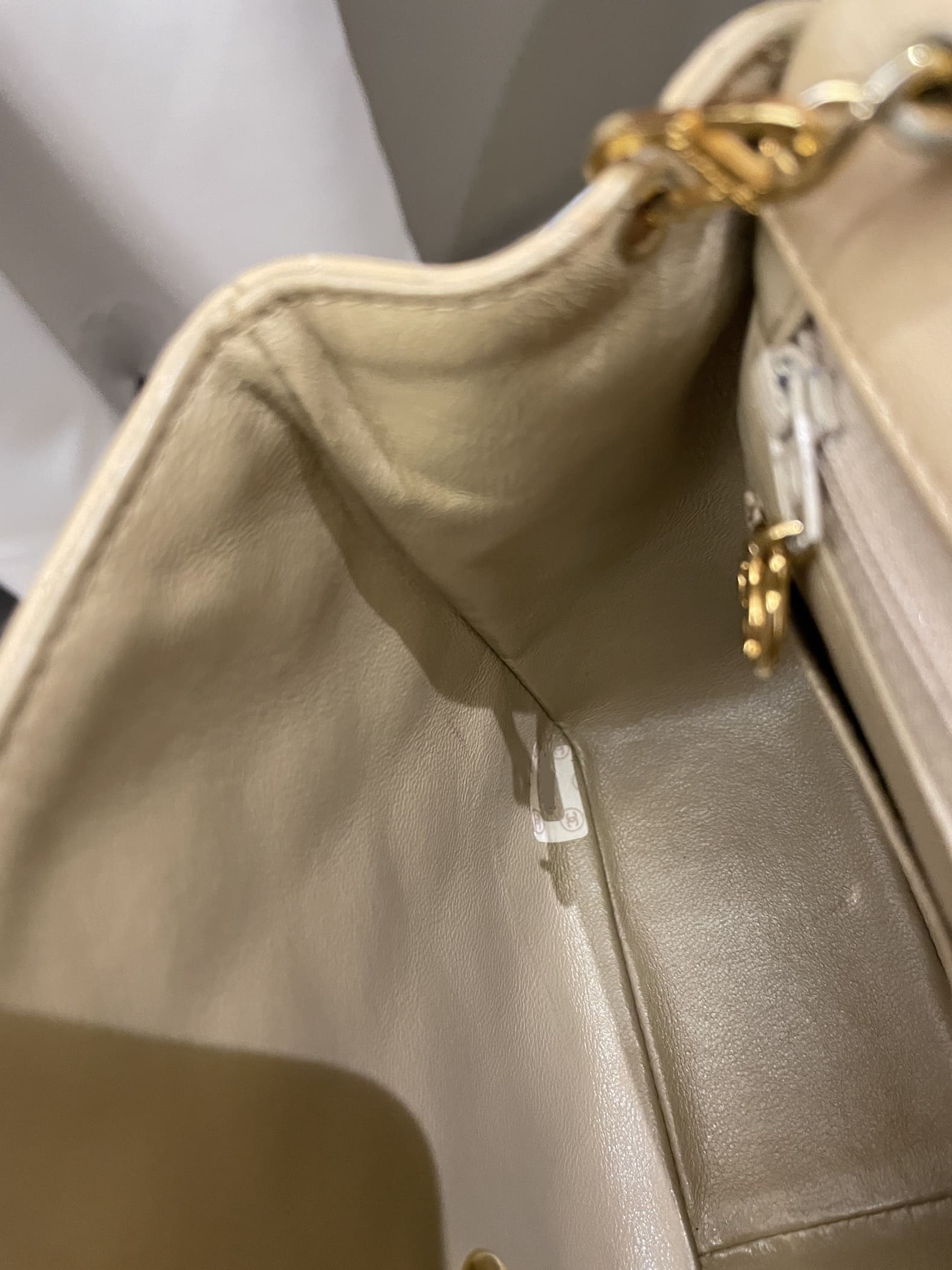 Chanel Vintage Quilted Flap Beige Lambskin