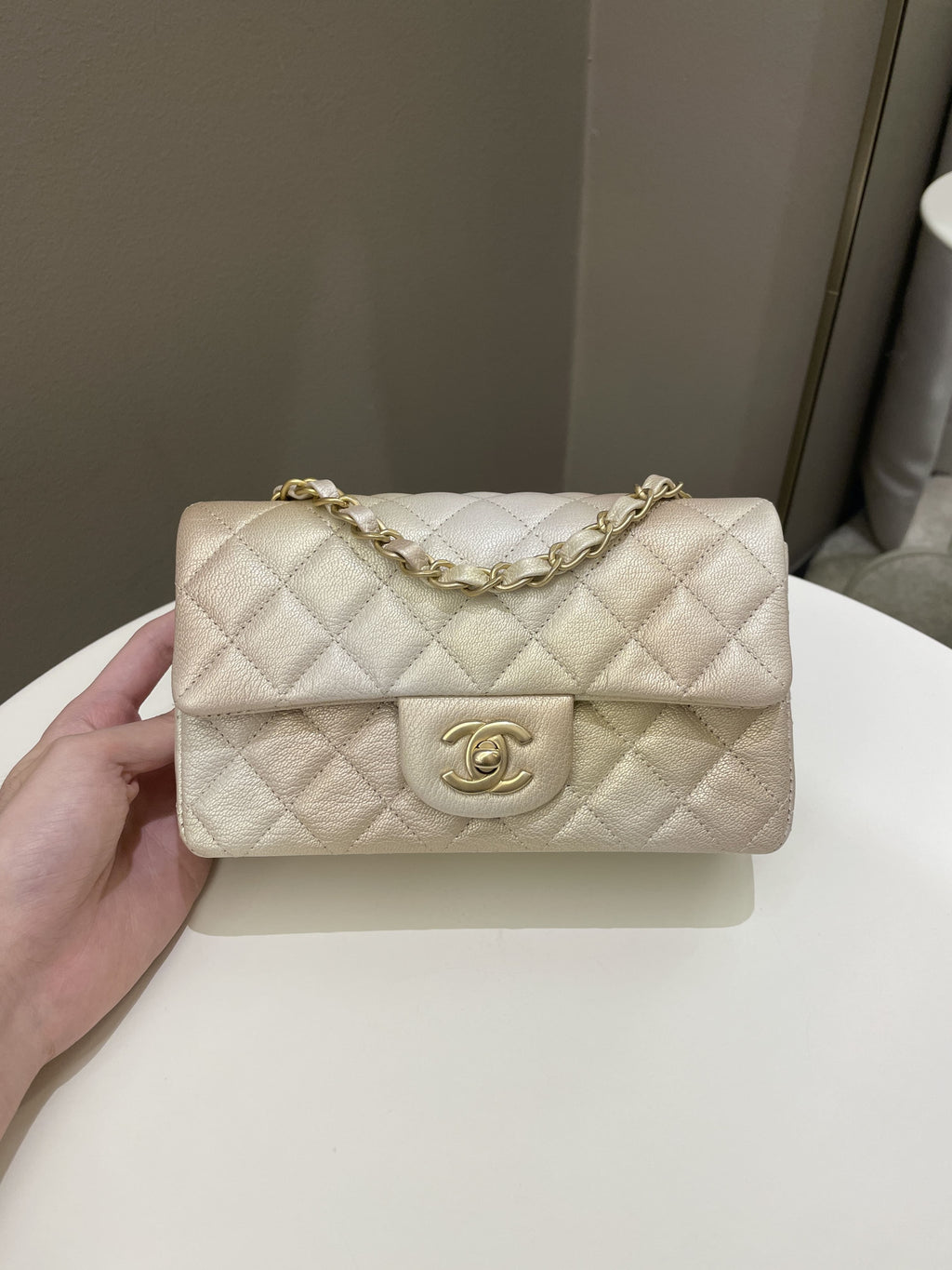 Chanel 22C Classic Quilted Mini Rectangular Gold OmbrÃƒÆ’Ã‚Â©