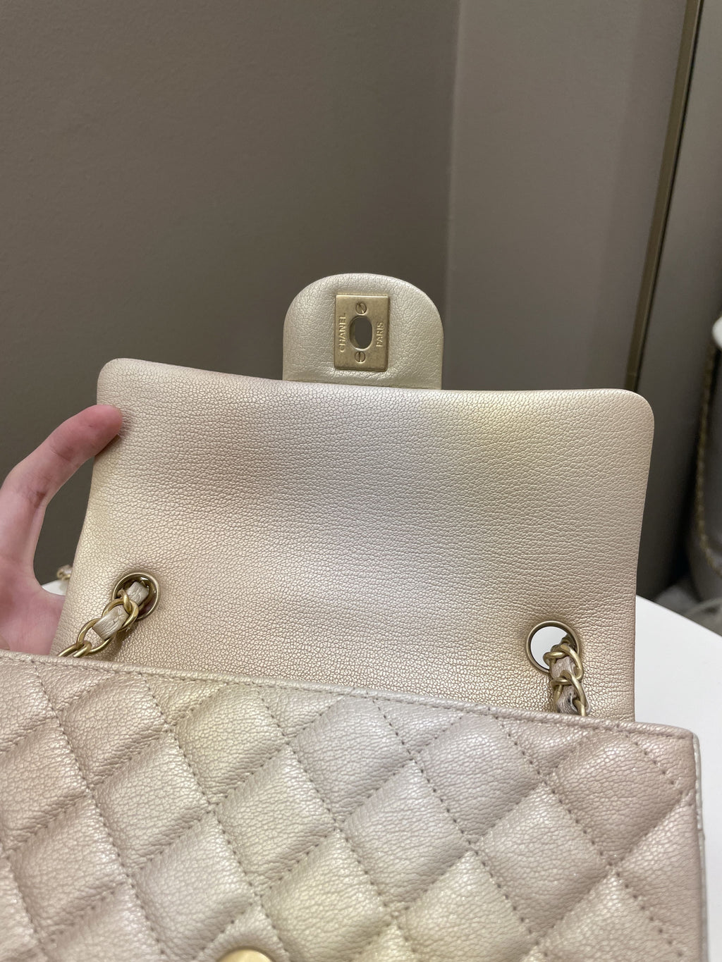 Chanel 22C Classic Quilted Mini Rectangular Gold OmbrÃƒÆ’Ã‚Â©