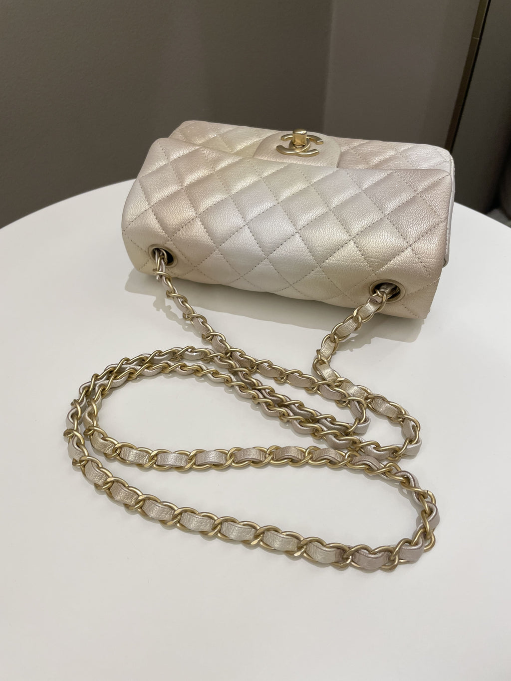 Chanel 22C Classic Quilted Mini Rectangular Gold OmbrÃƒÆ’Ã‚Â©
