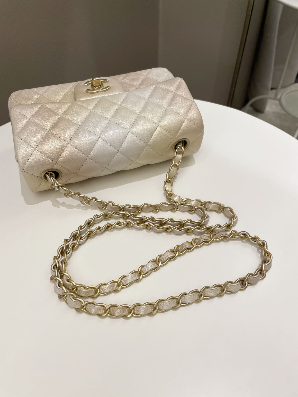 Chanel 22C Classic Quilted Mini Rectangular Gold OmbrÃƒÆ’Ã‚Â©