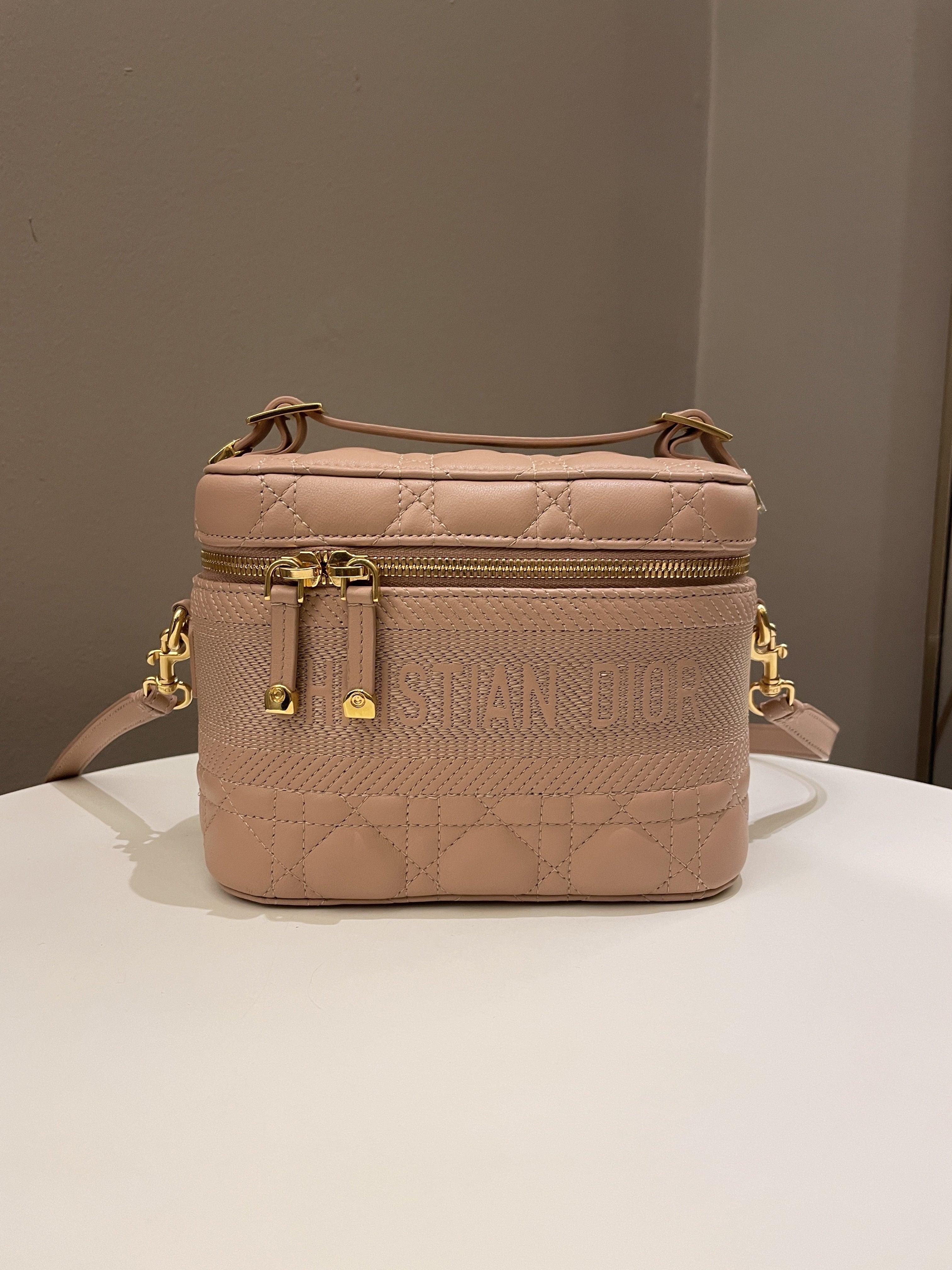Dior Lady Dior Cannage Travel Vanity Rose Nude