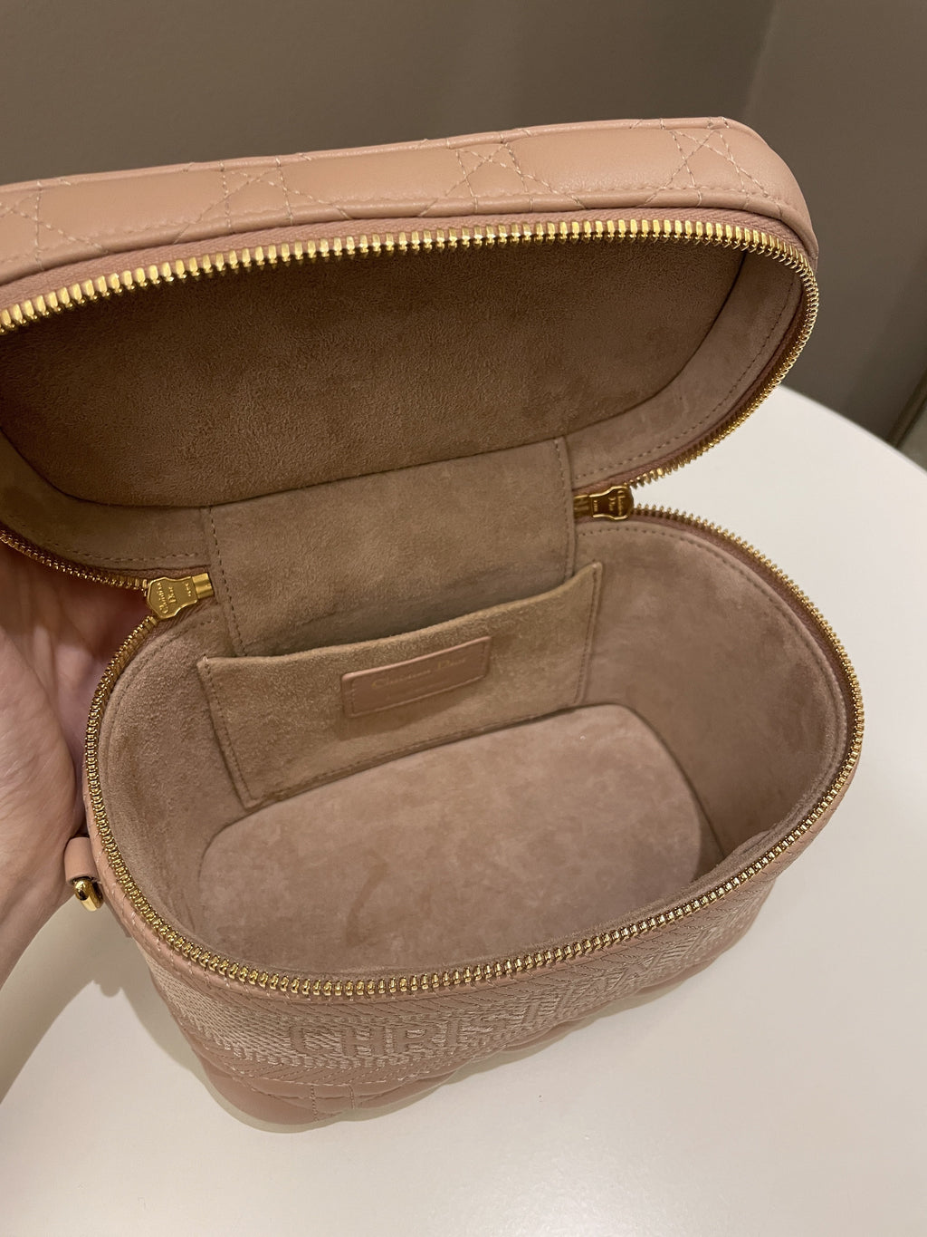 Dior Lady Dior Cannage Travel Vanity Rose Nude