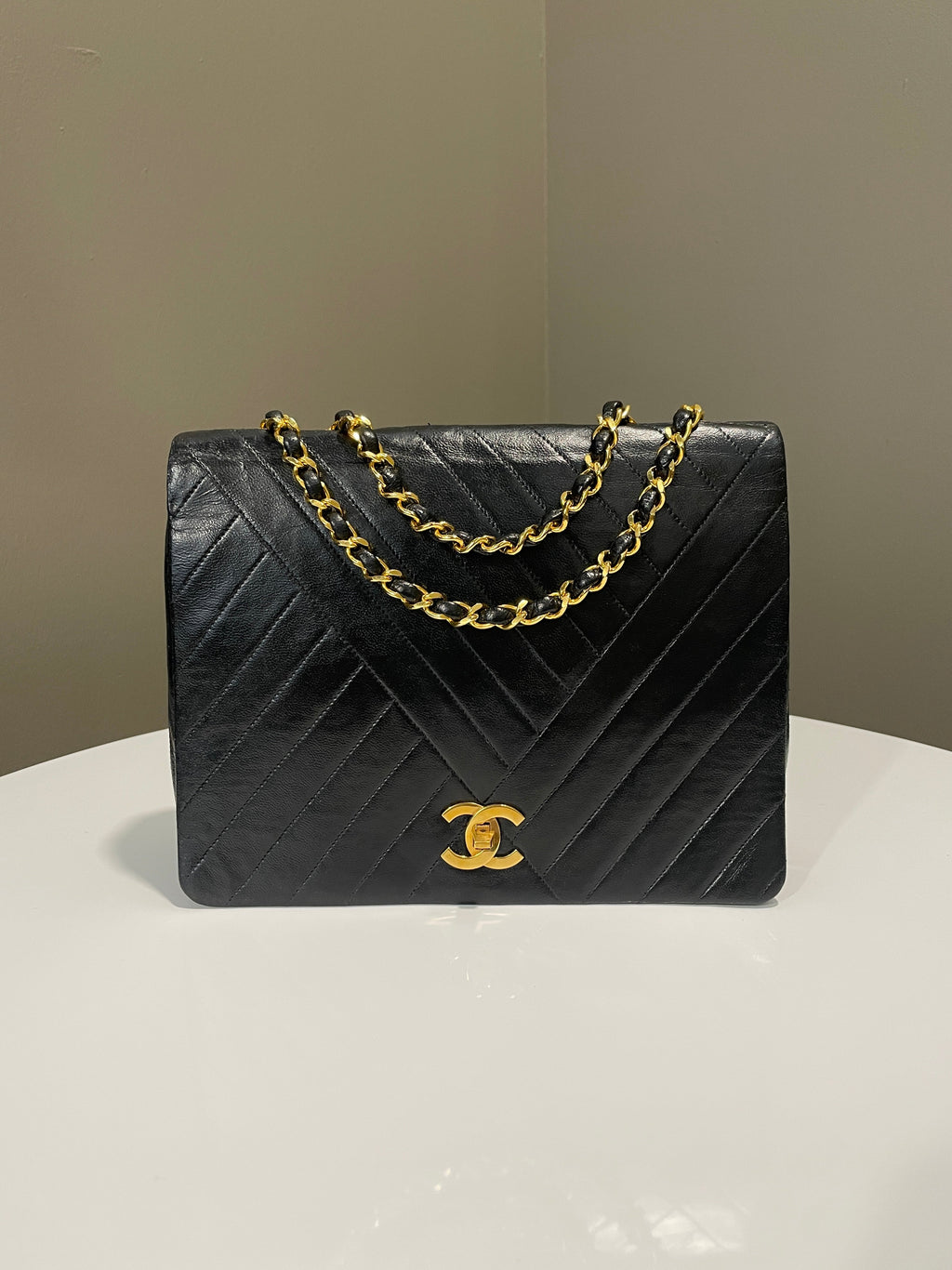 Chanel Vintage Cc Flap Black Black Lambskin