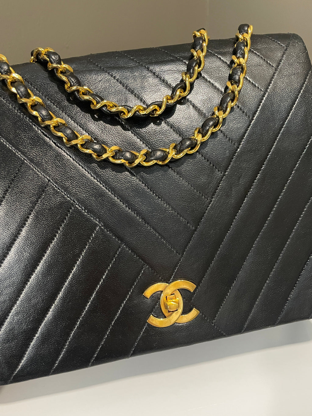 Chanel Vintage Cc Flap Black Black Lambskin