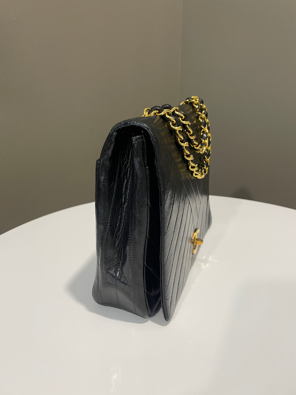Chanel Vintage Cc Flap Black Black Lambskin