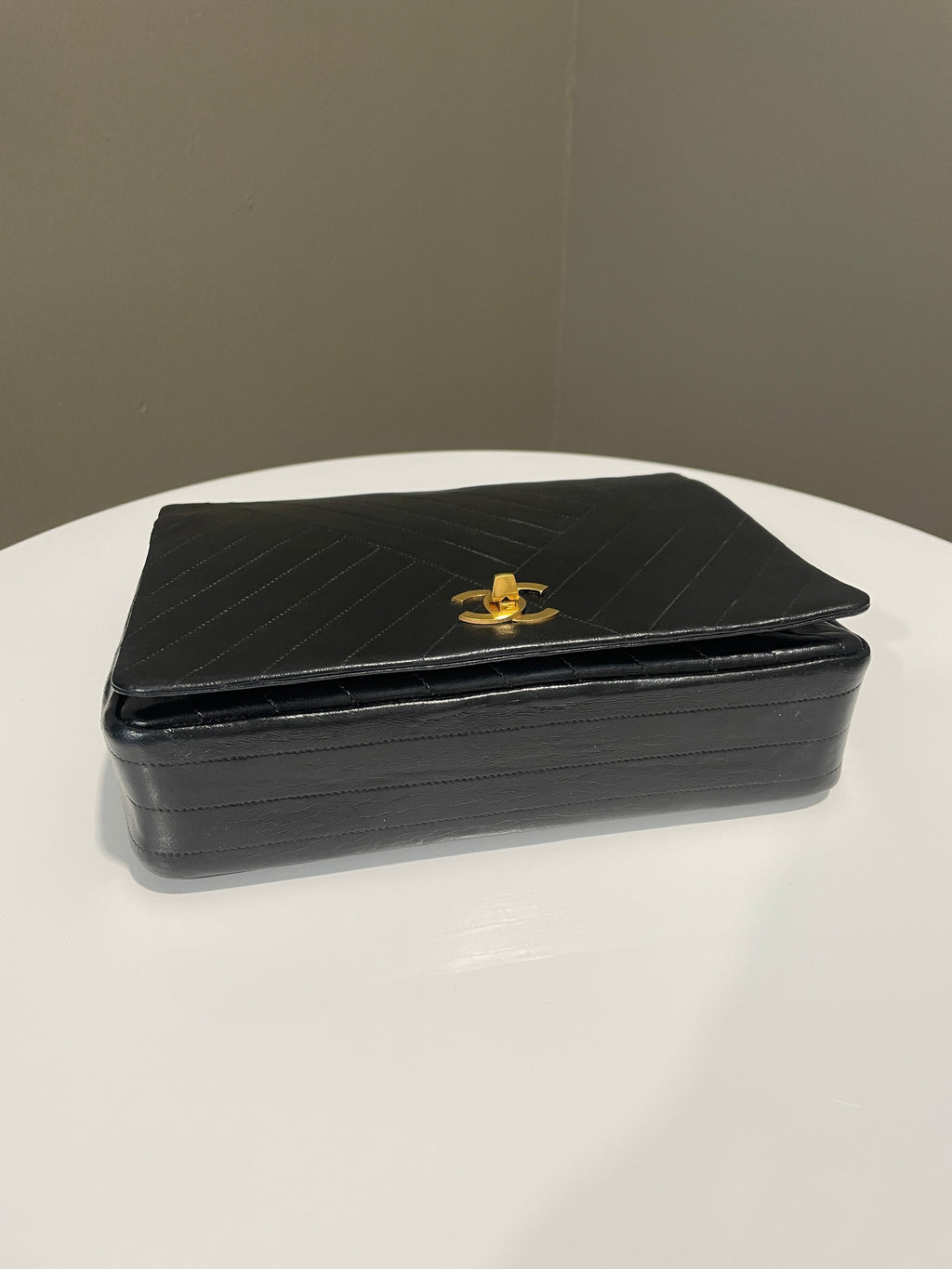 Chanel Vintage Cc Flap Black Black Lambskin