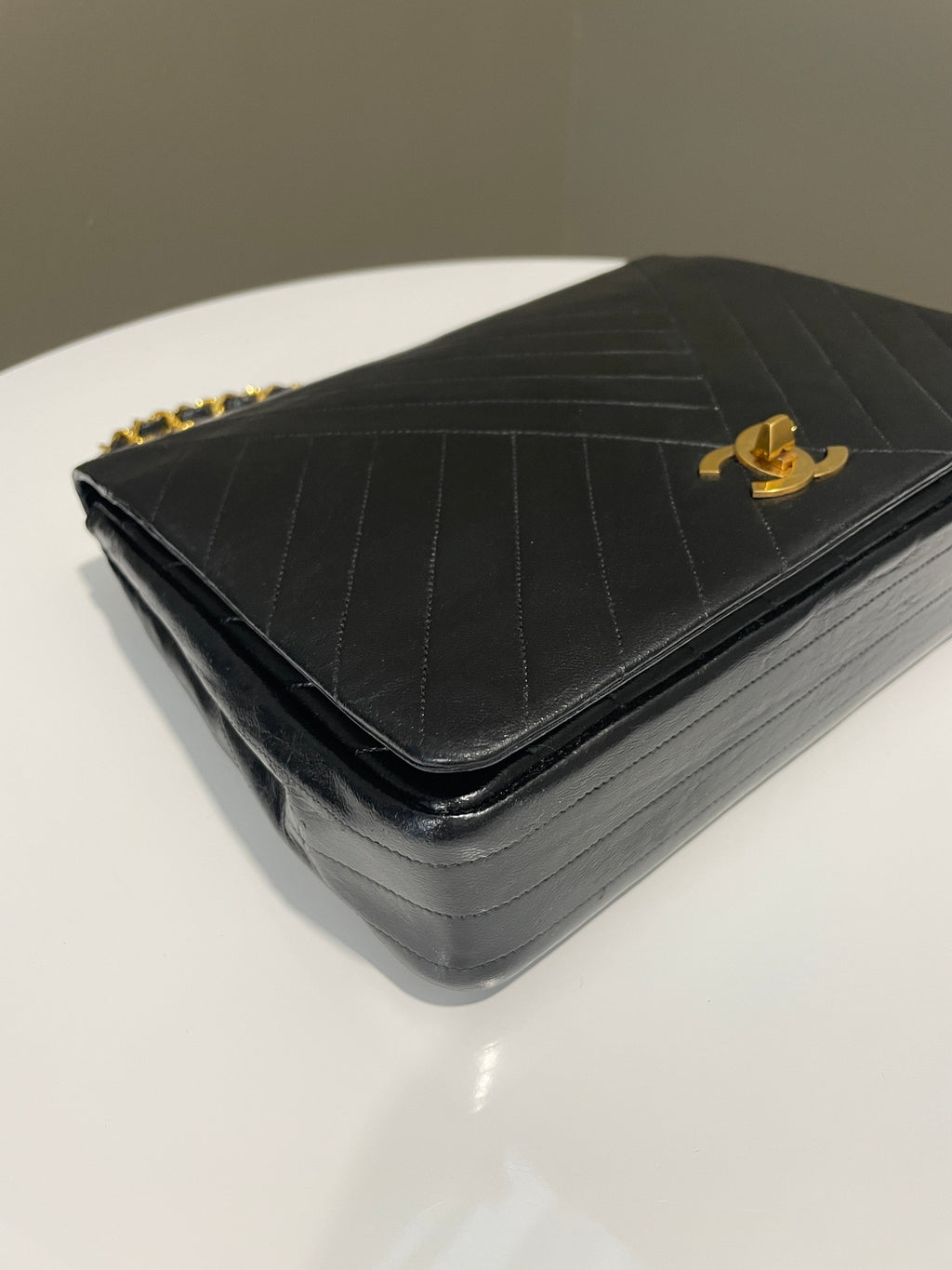 Chanel Vintage Cc Flap Black Black Lambskin