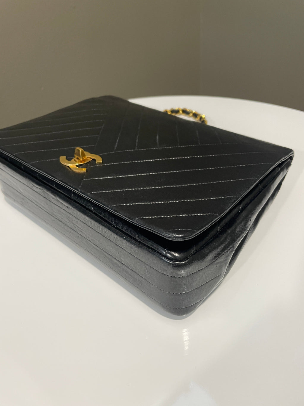 Chanel Vintage Cc Flap Black Black Lambskin