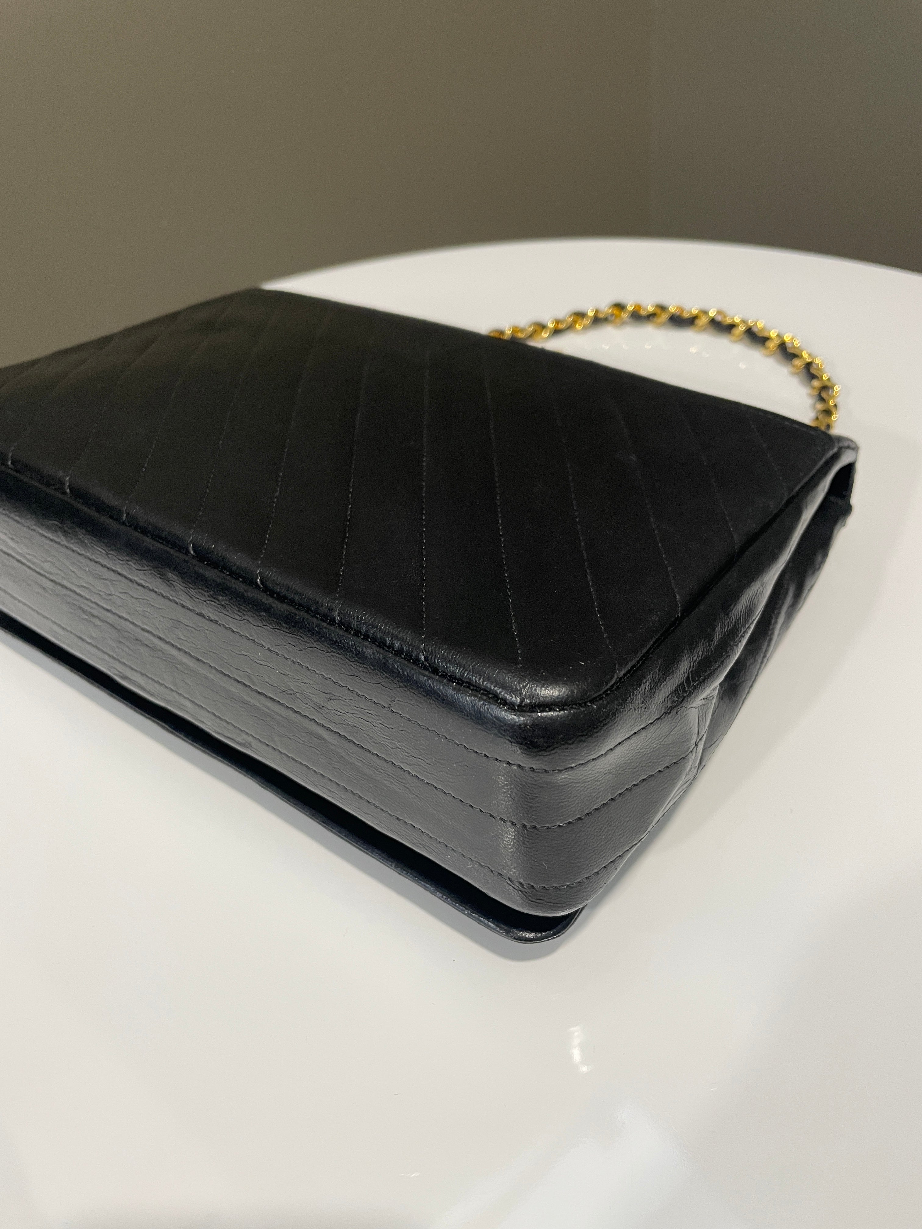 Chanel Vintage Cc Flap Black Black Lambskin