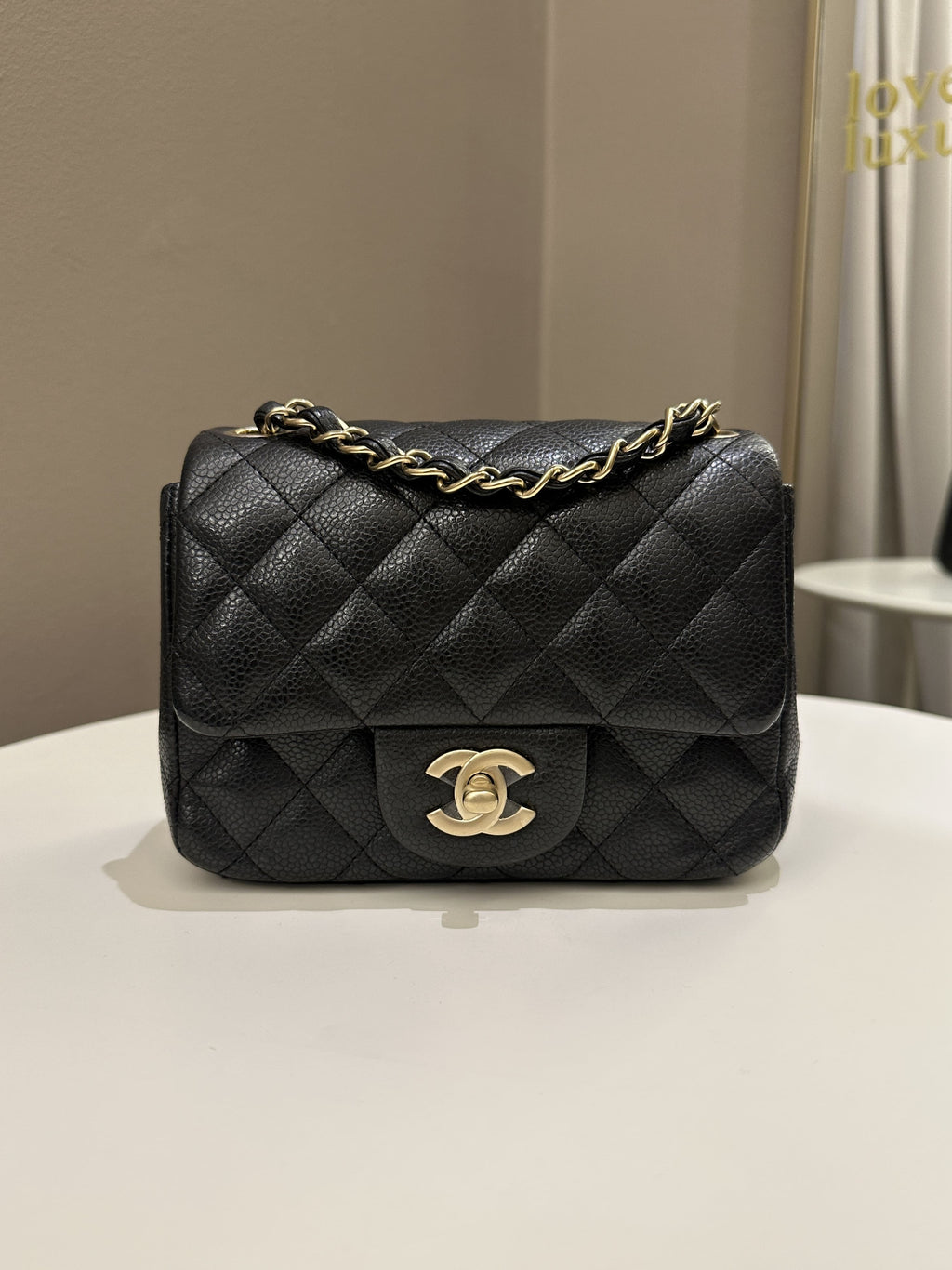 Chanel Classic Quilted Mini Square Black Caviar