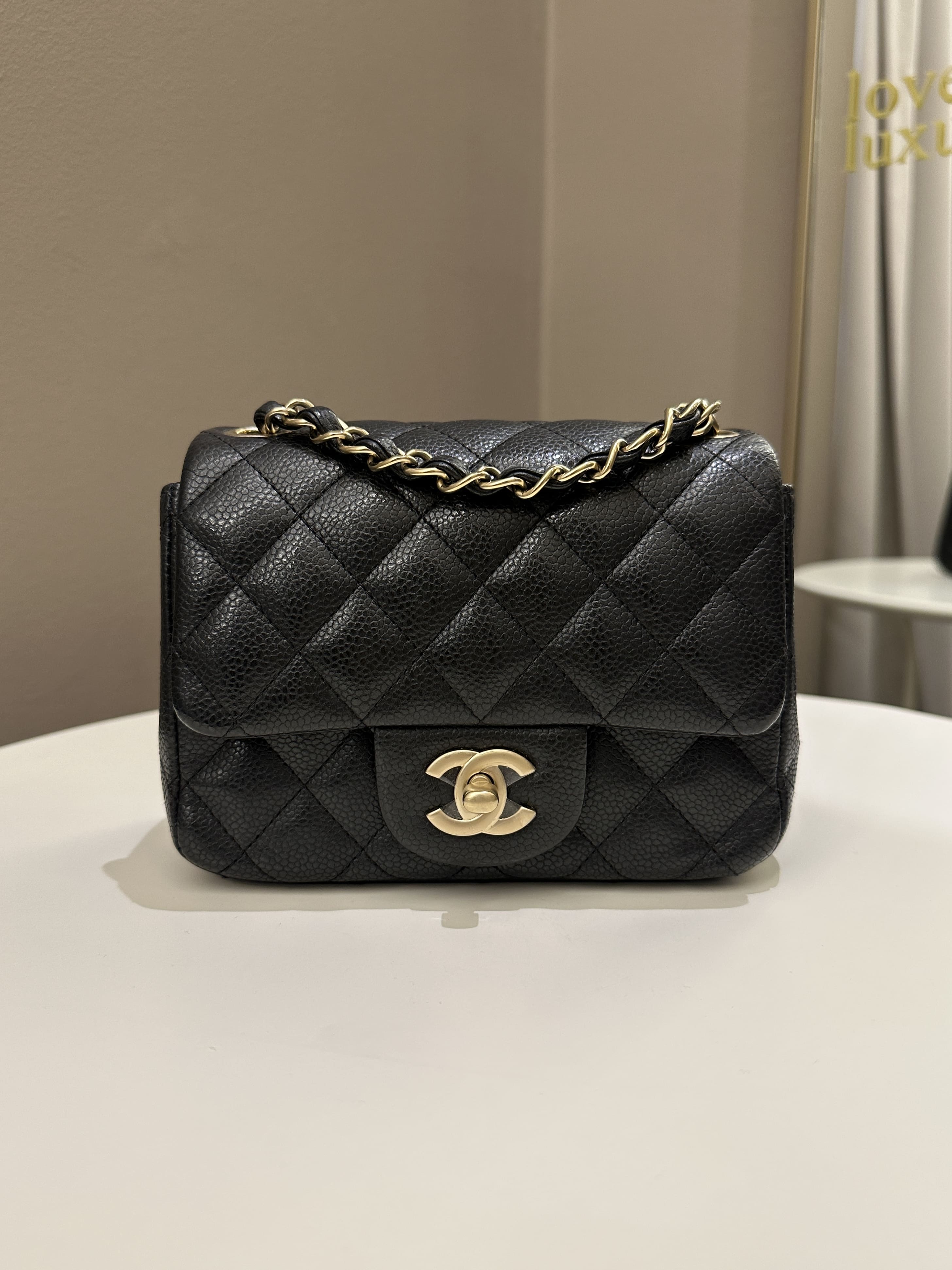 Chanel Classic Quilted Mini Square Black Caviar