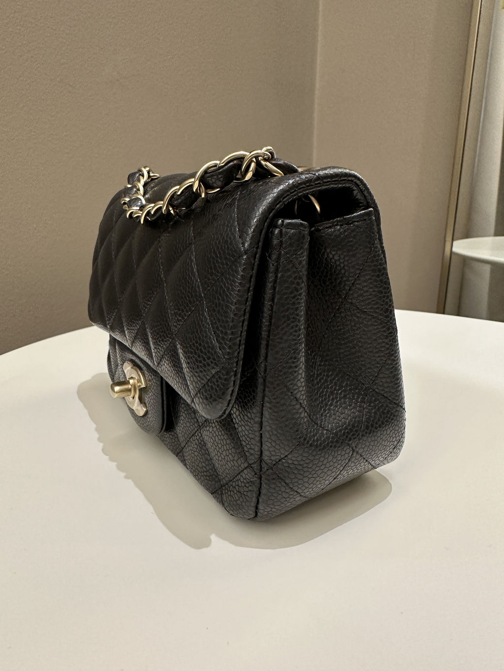 Chanel Classic Quilted Mini Square Black Caviar