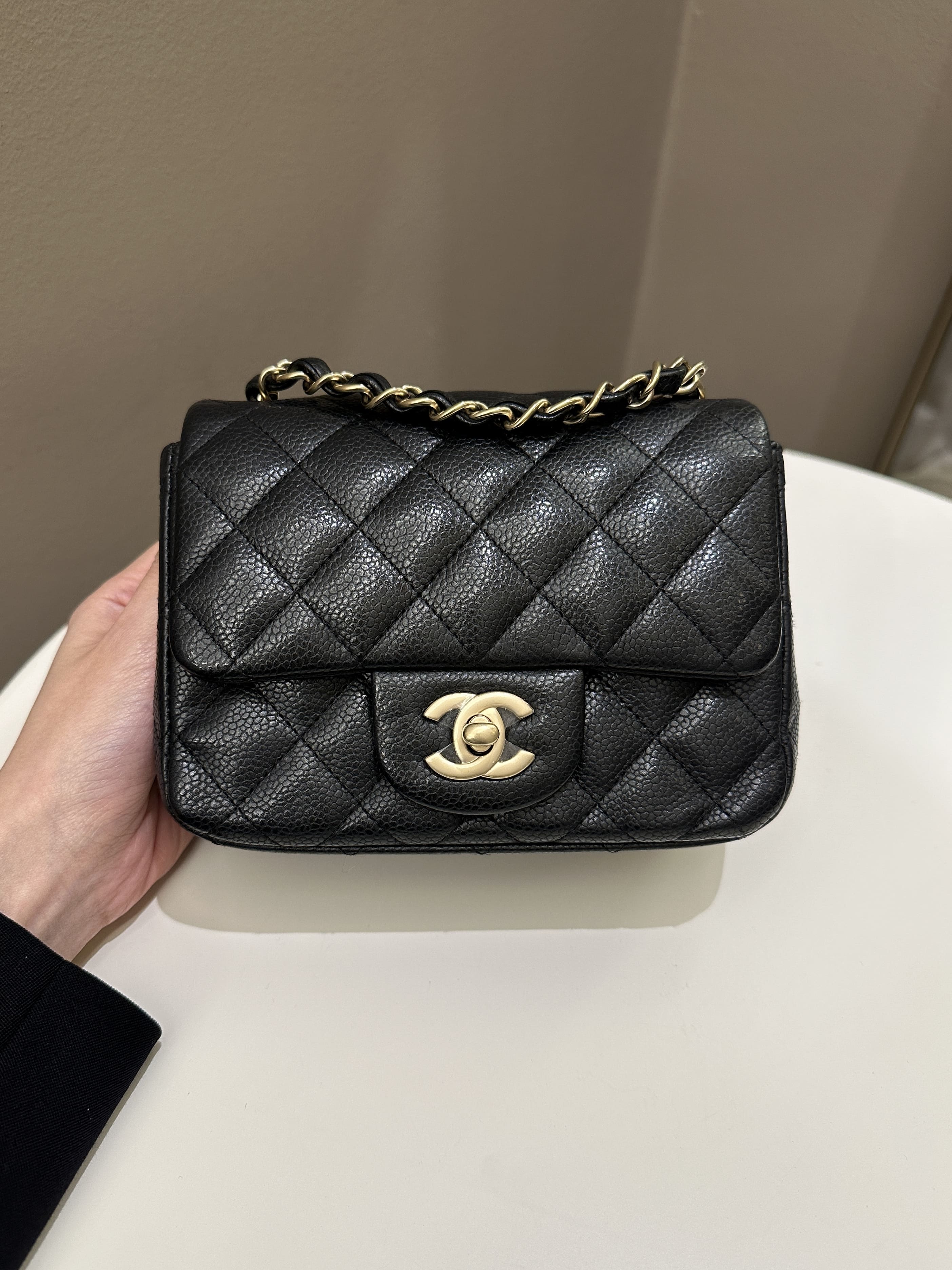 Chanel Classic Quilted Mini Square Black Caviar
