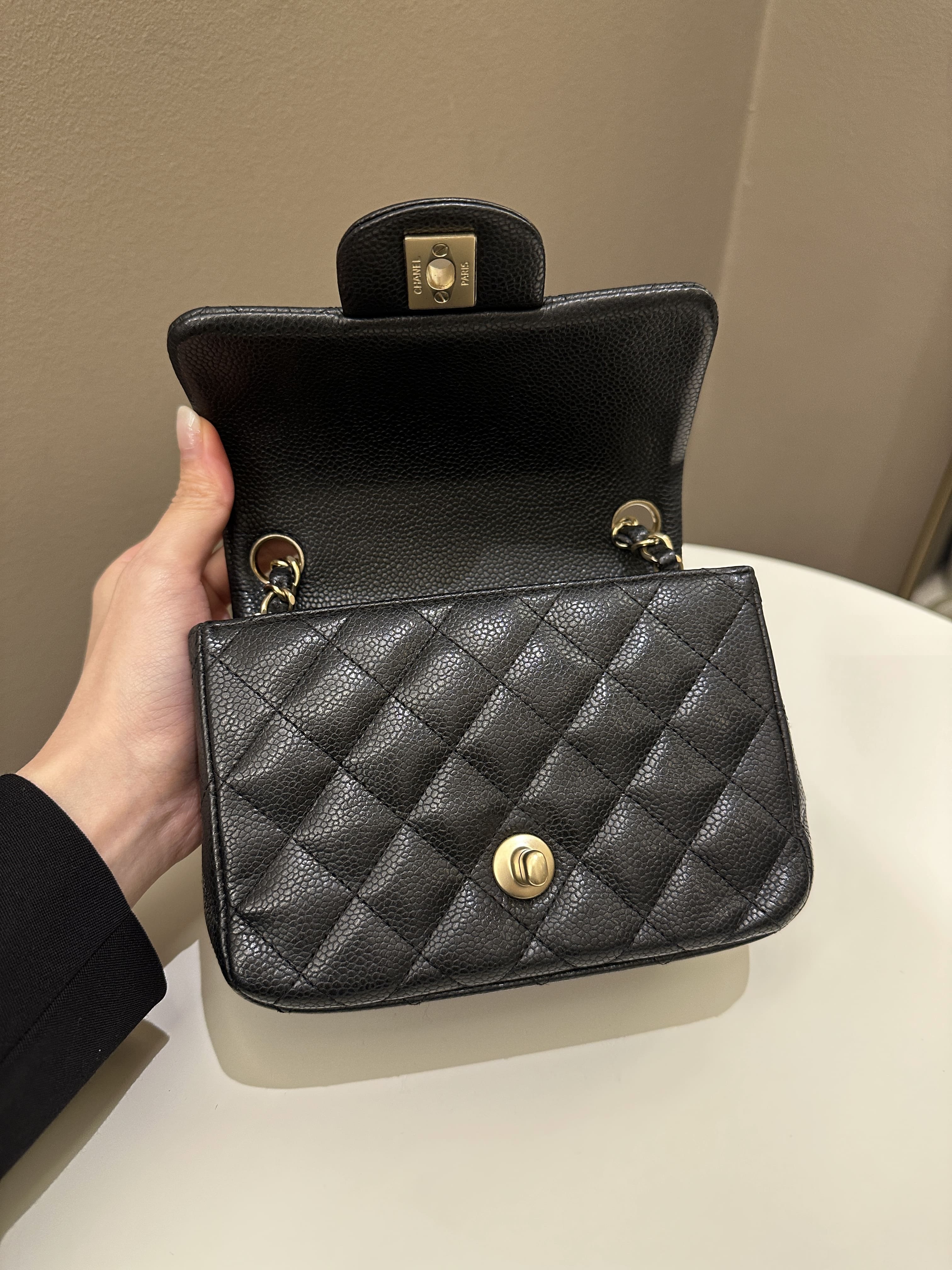 Chanel Classic Quilted Mini Square Black Caviar
