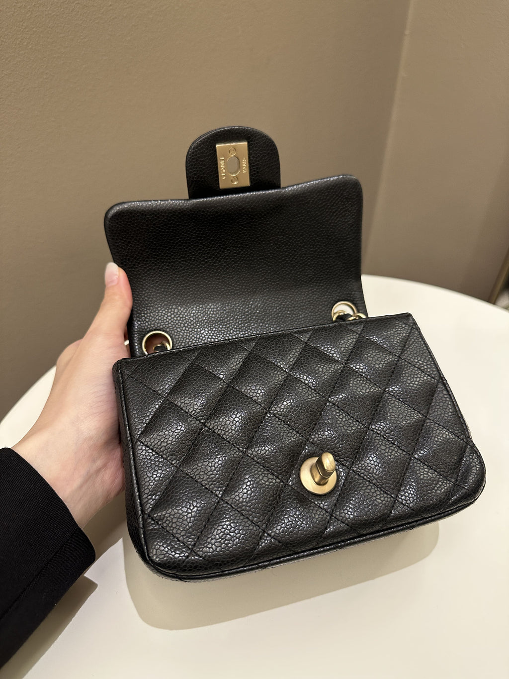 Chanel Classic Quilted Mini Square Black Caviar