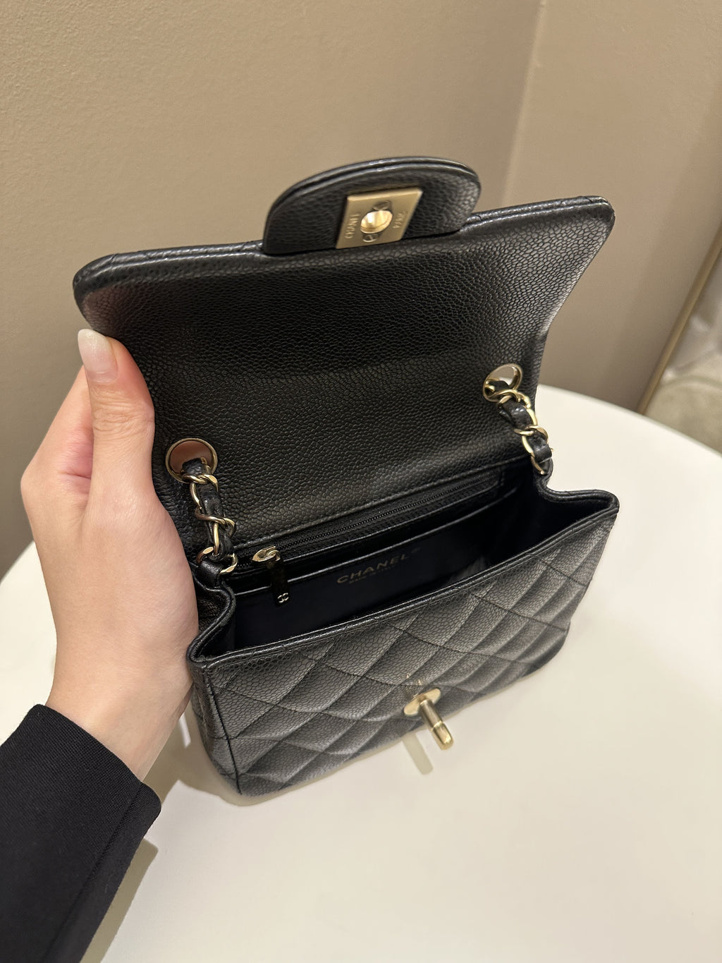 Chanel Classic Quilted Mini Square Black Caviar