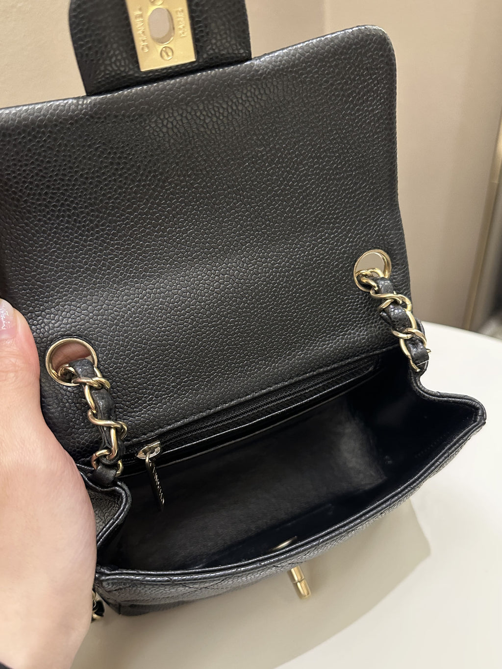 Chanel Classic Quilted Mini Square Black Caviar