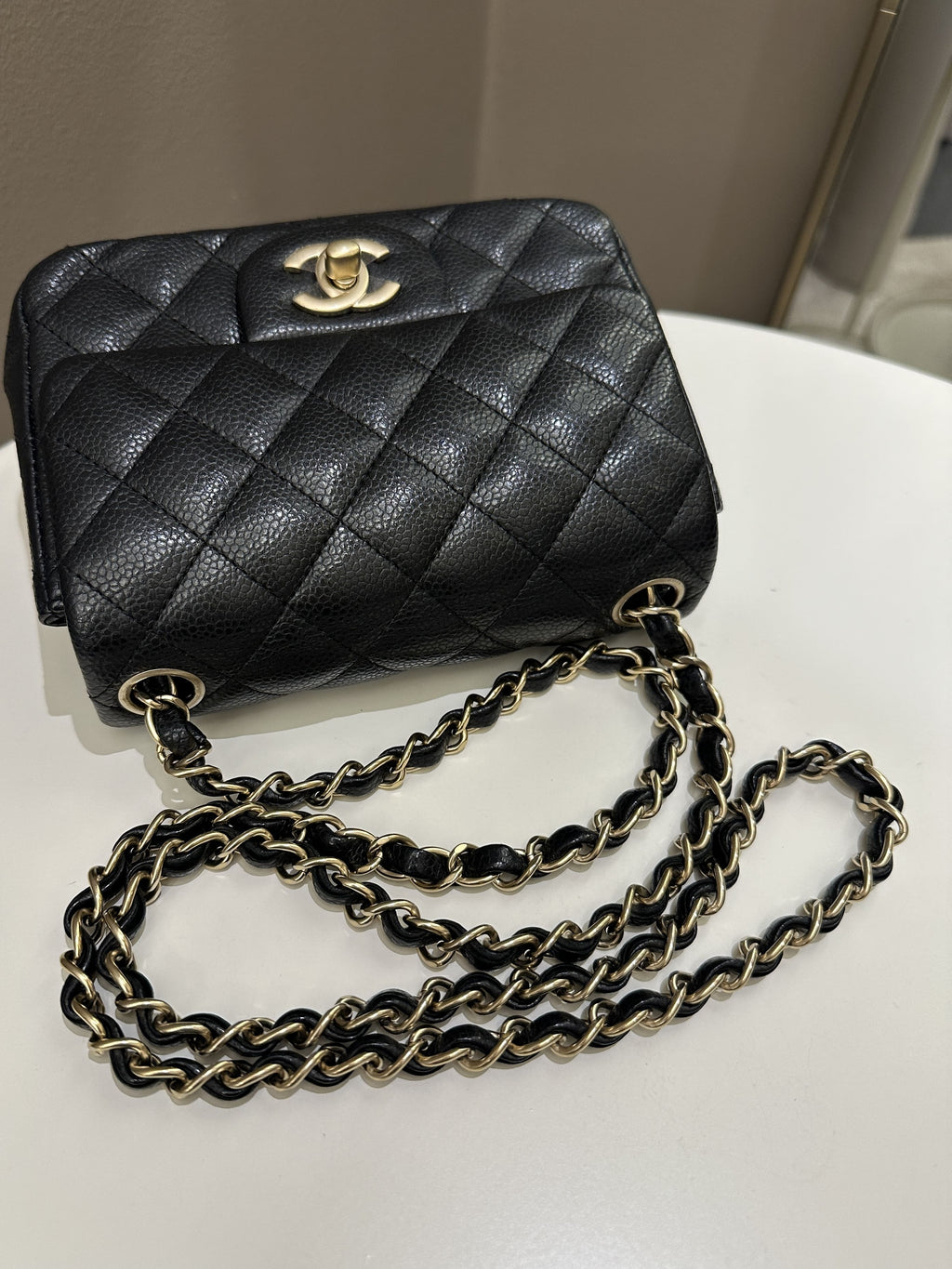 Chanel Classic Quilted Mini Square Black Caviar