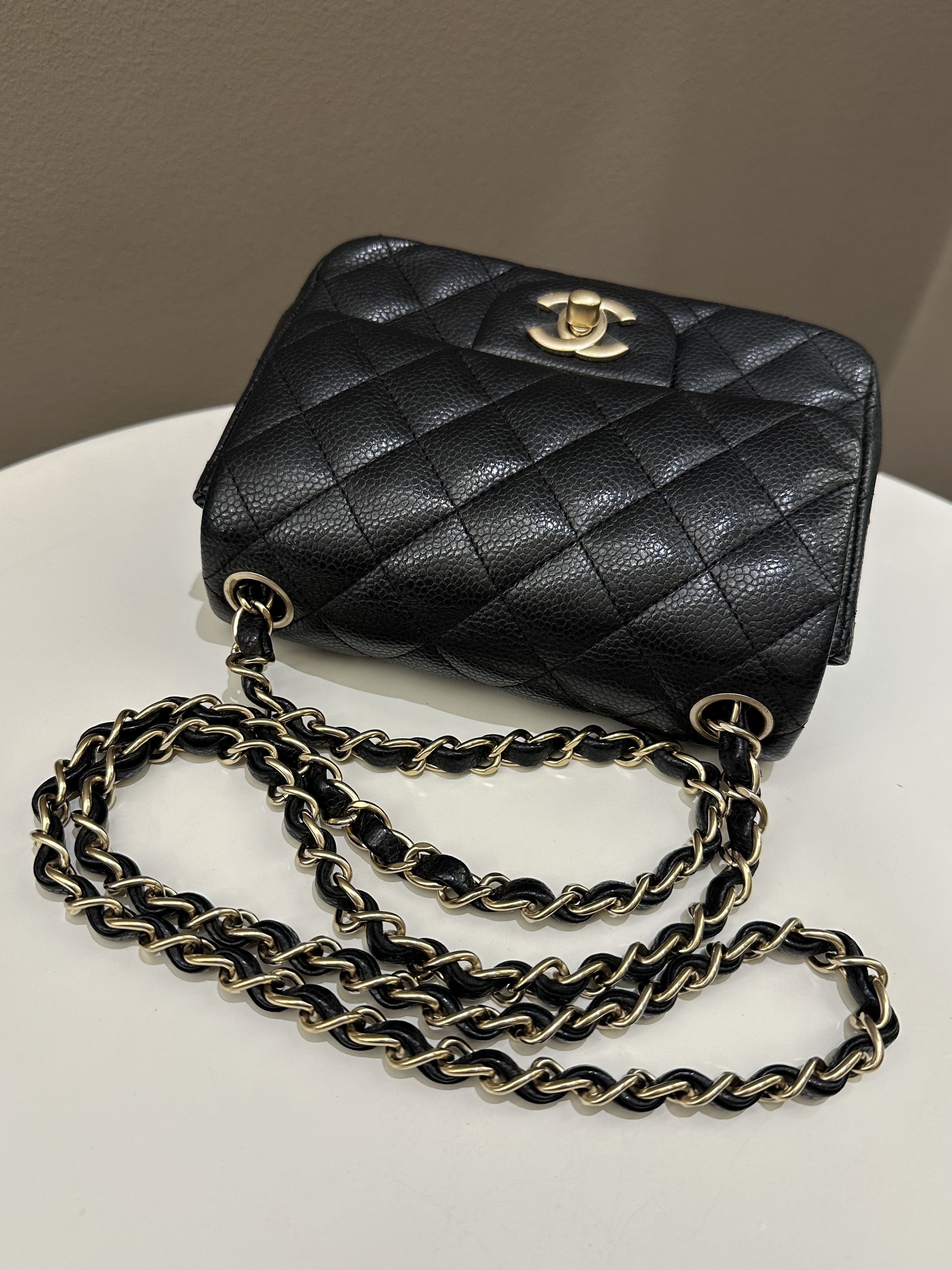 Chanel Classic Quilted Mini Square Black Caviar