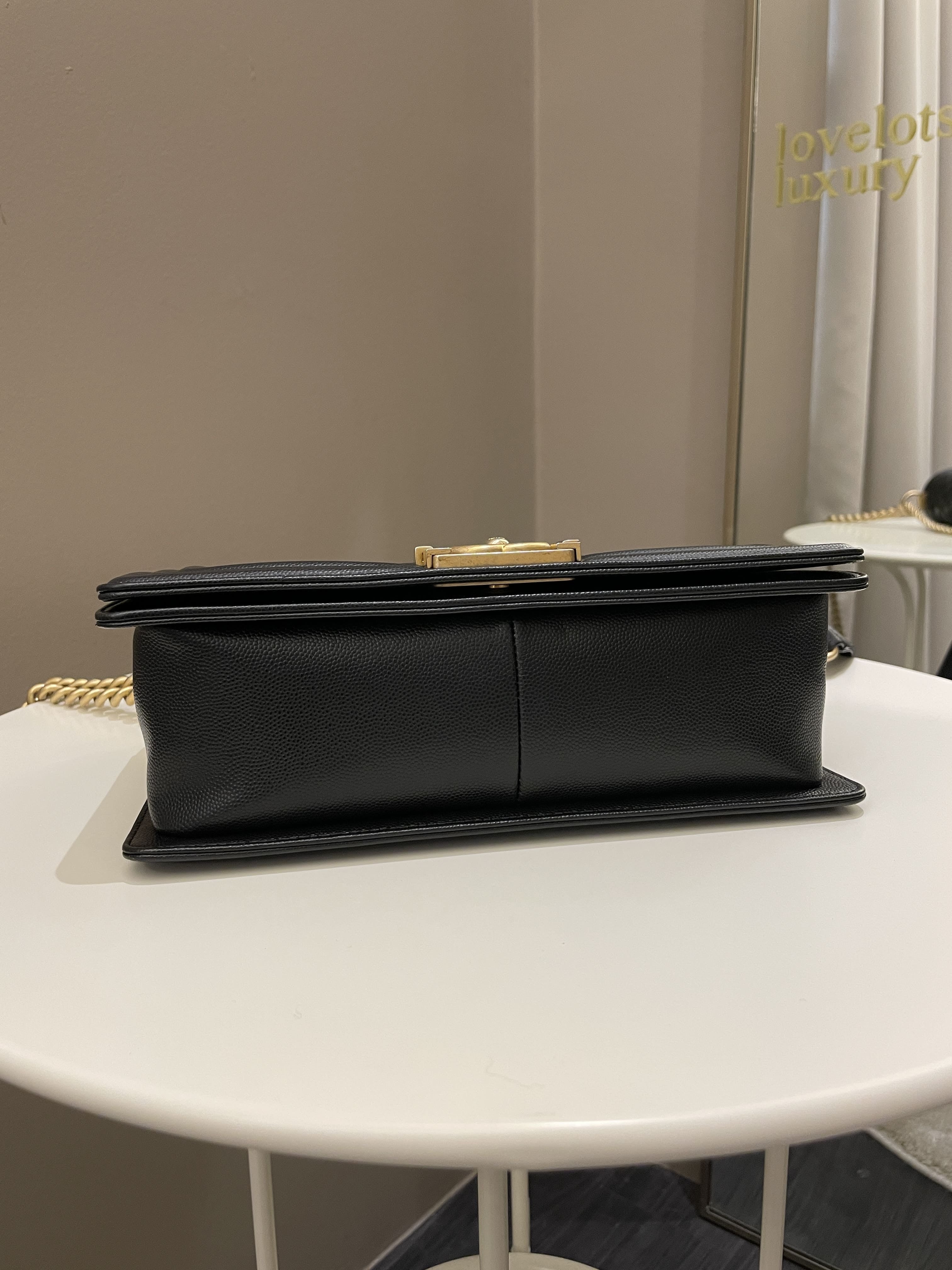 Chanel Quilted Boy Old Medium Black Caviar