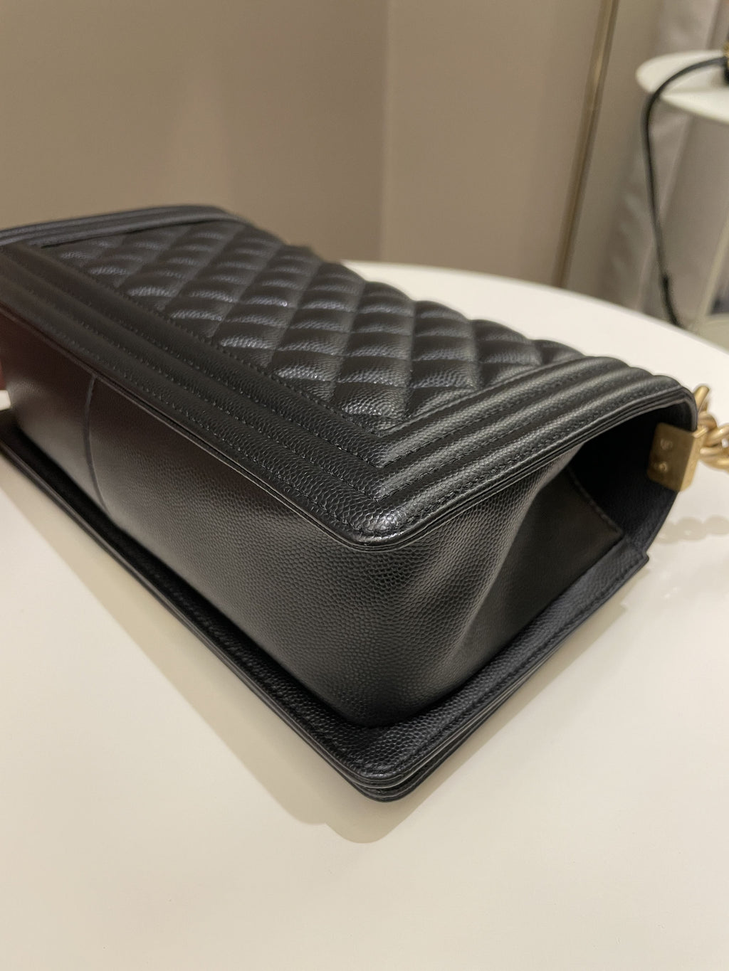 Chanel Quilted Boy Old Medium Black Caviar