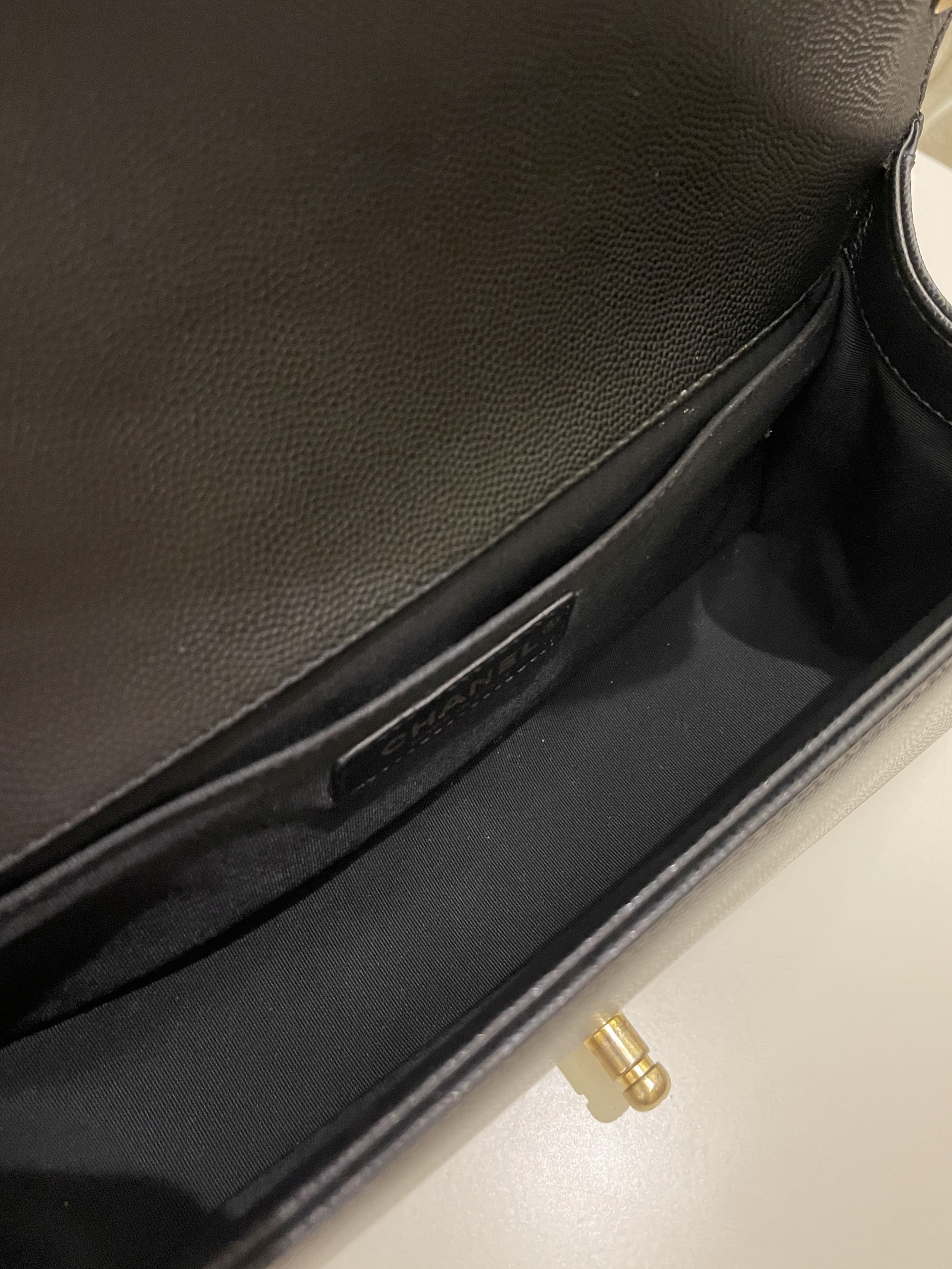 Chanel Quilted Boy Old Medium Black Caviar