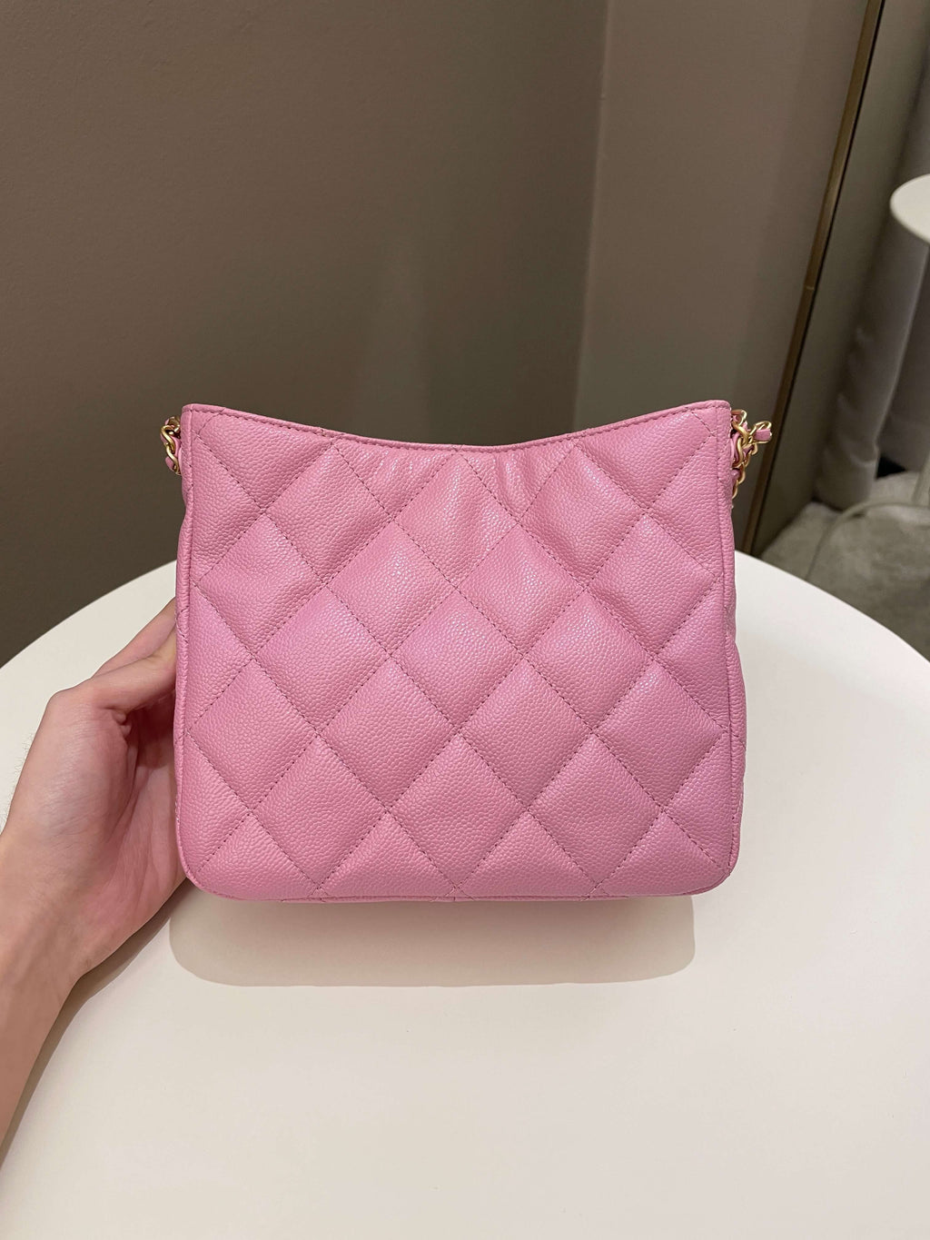 Chanel 22S Hobo Shoulder Bag Mavue Pink Caviar