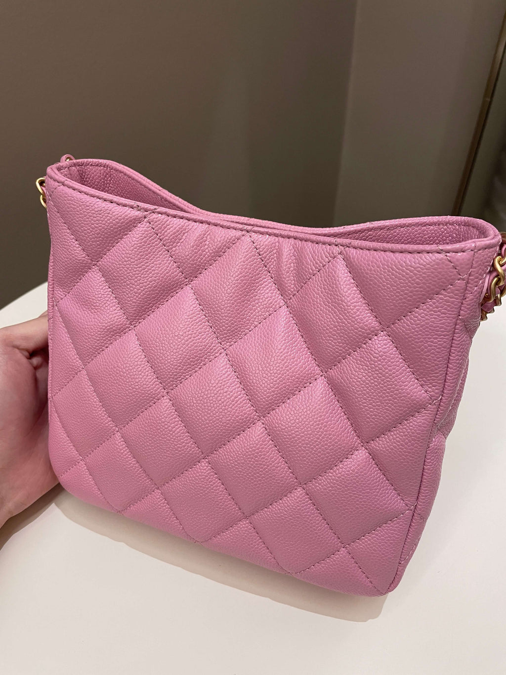 Chanel 22S Hobo Shoulder Bag Mavue Pink Caviar