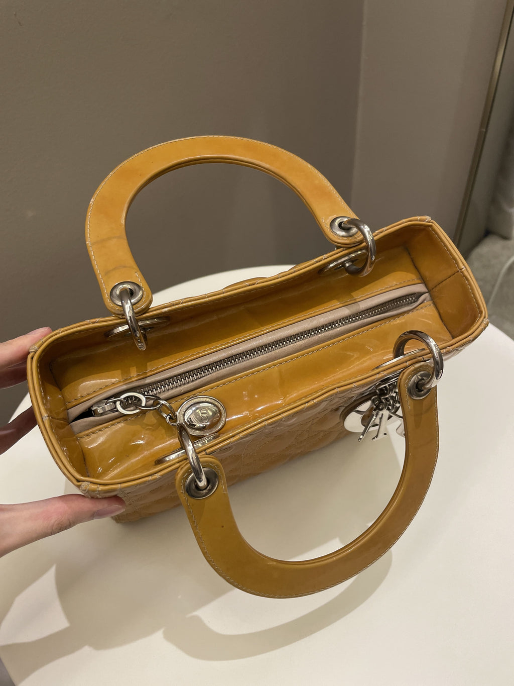 Dior Classic Lady Dior Beige Patent