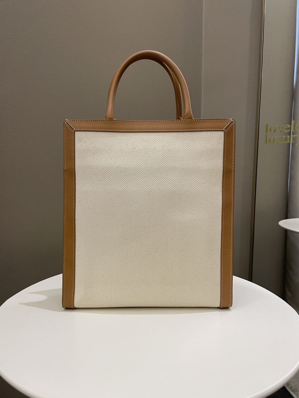 Celine Vertical Cabas Tote Bag Beige / Brown