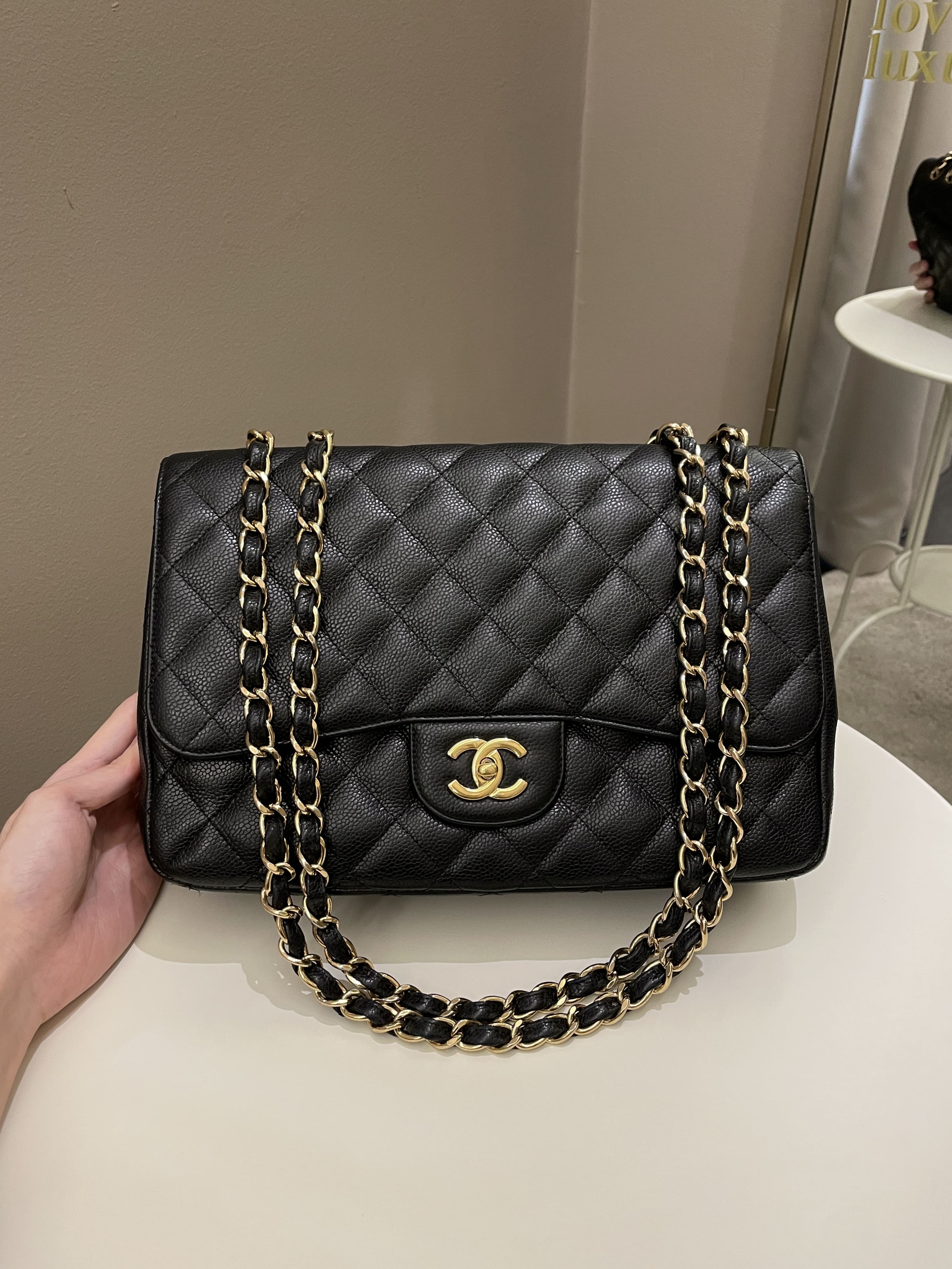 Chanel Classic Quilted Jumbo Single Flap Black Caviar