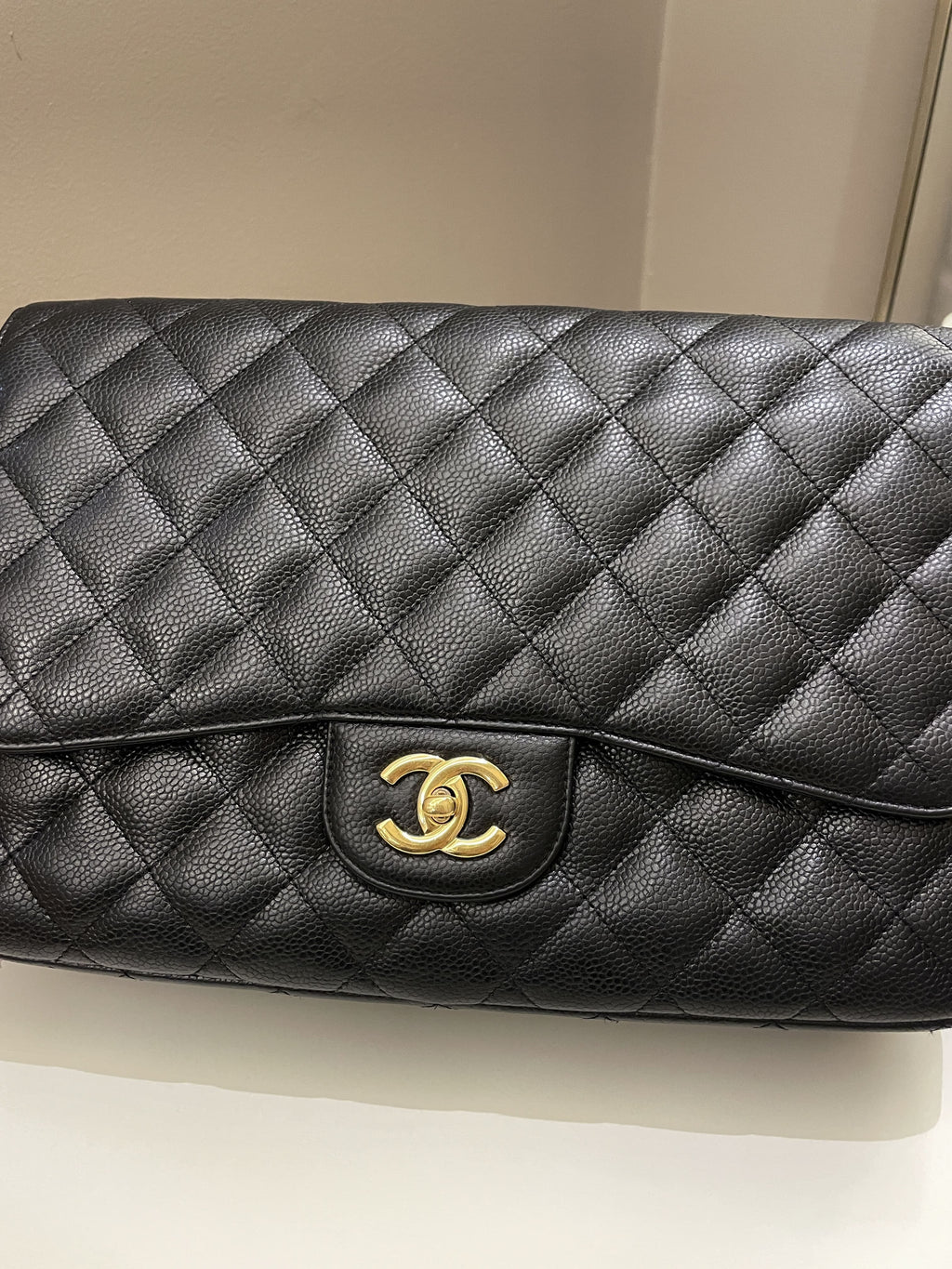 Chanel Classic Quilted Jumbo Single Flap Black Caviar