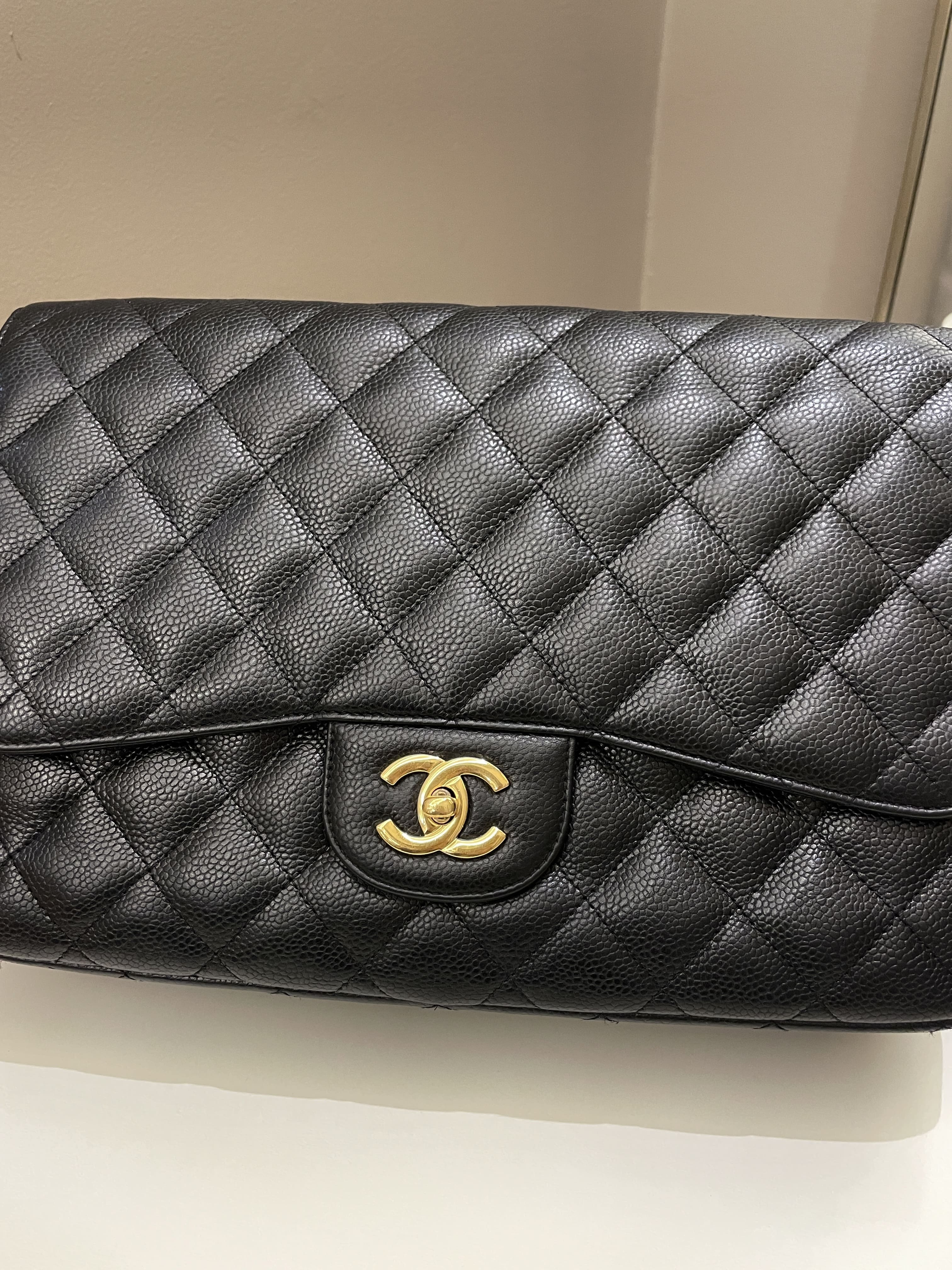 Chanel Classic Quilted Jumbo Single Flap Black Caviar