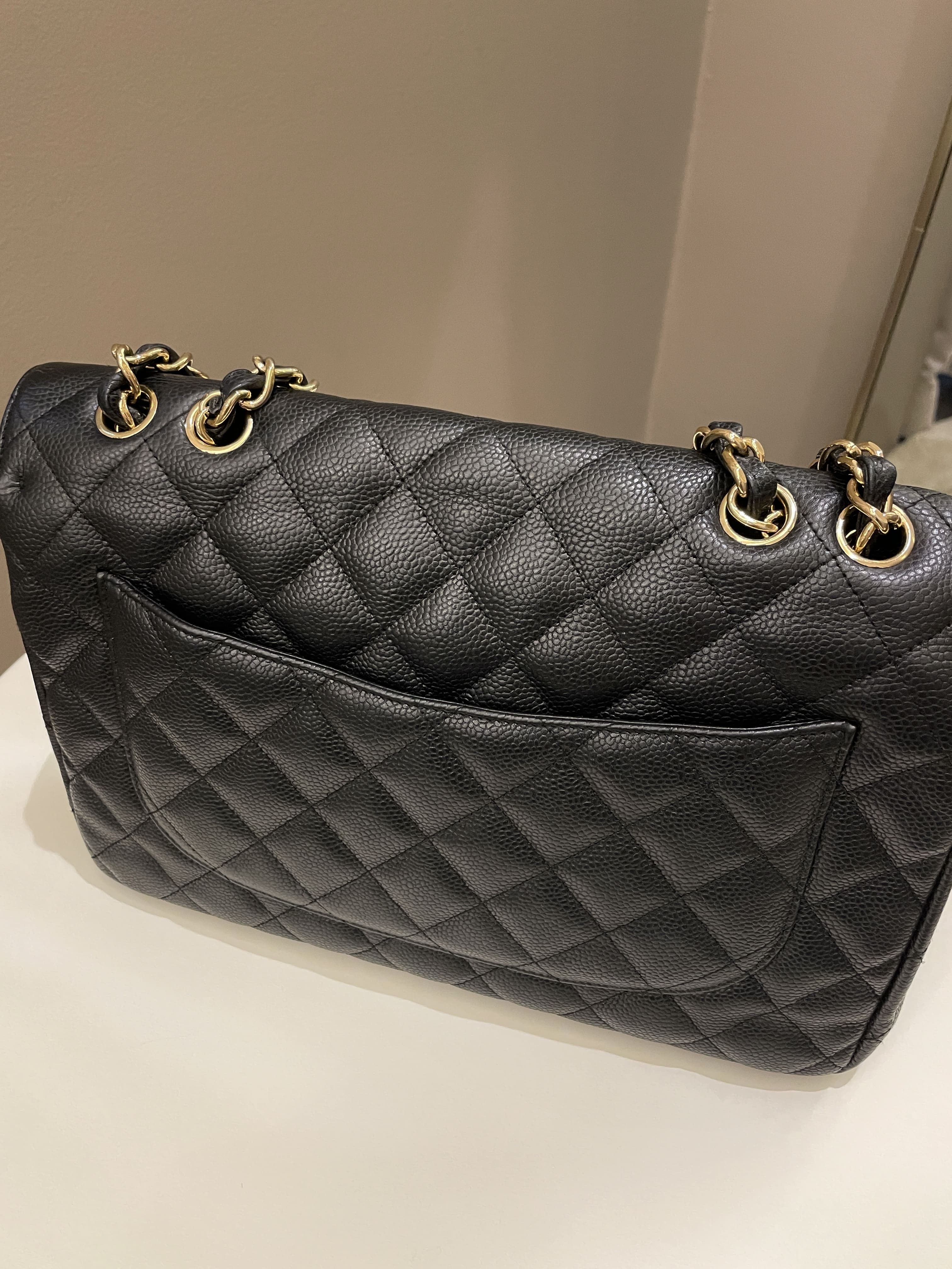 Chanel Classic Quilted Jumbo Single Flap Black Caviar