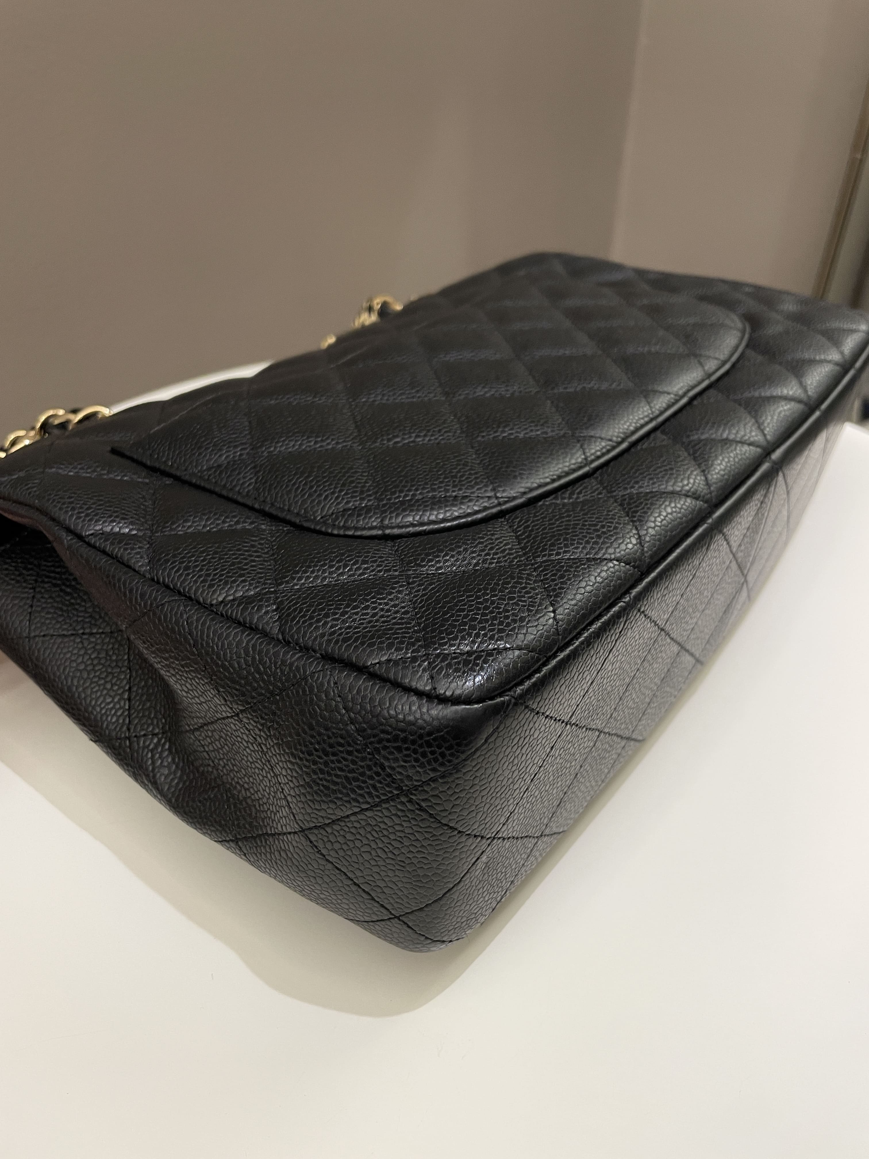 Chanel Classic Quilted Jumbo Single Flap Black Caviar