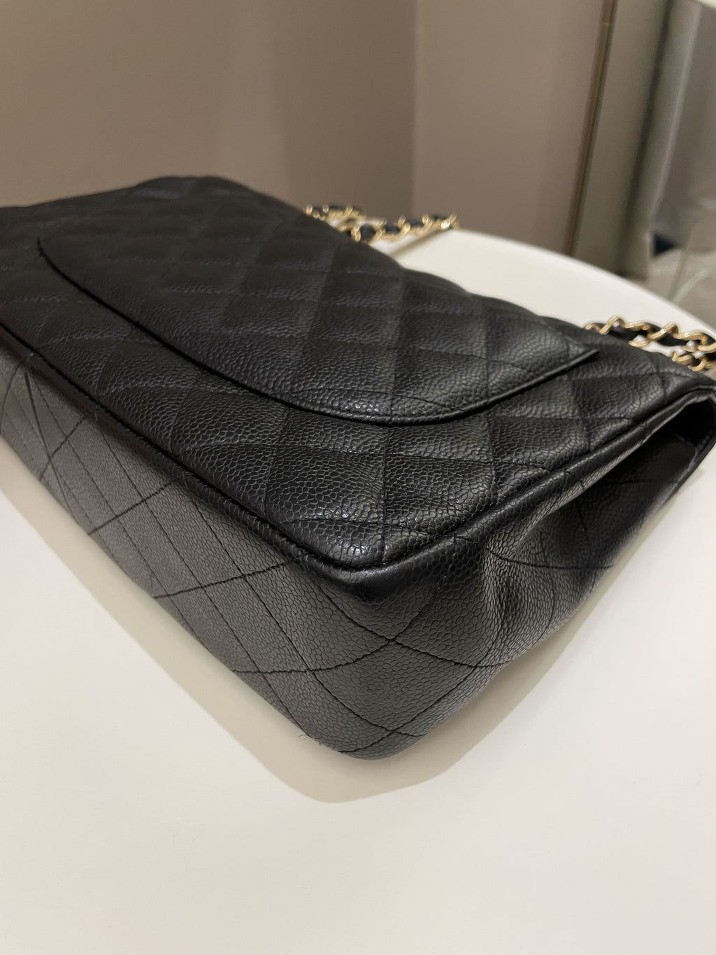 Chanel Classic Quilted Jumbo Single Flap Black Caviar