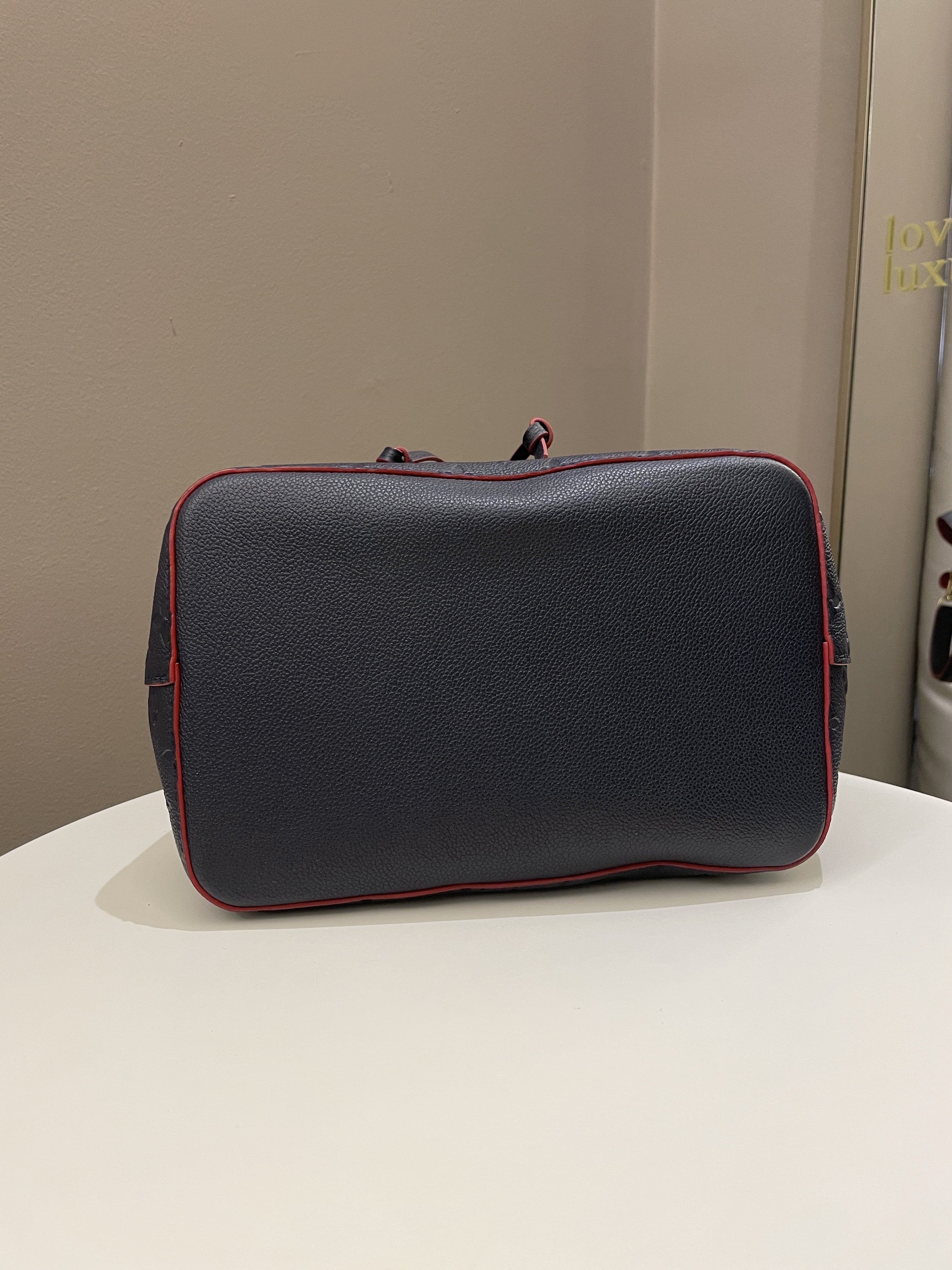 Louis Vuitton Neo Noe Bucket Bag Marine Rouge Empreinte Leather