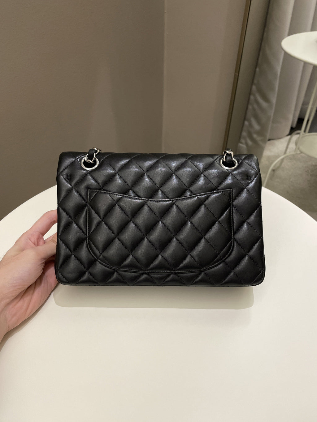 Chanel Classic Quilted Small Double Flap Black Lambskin