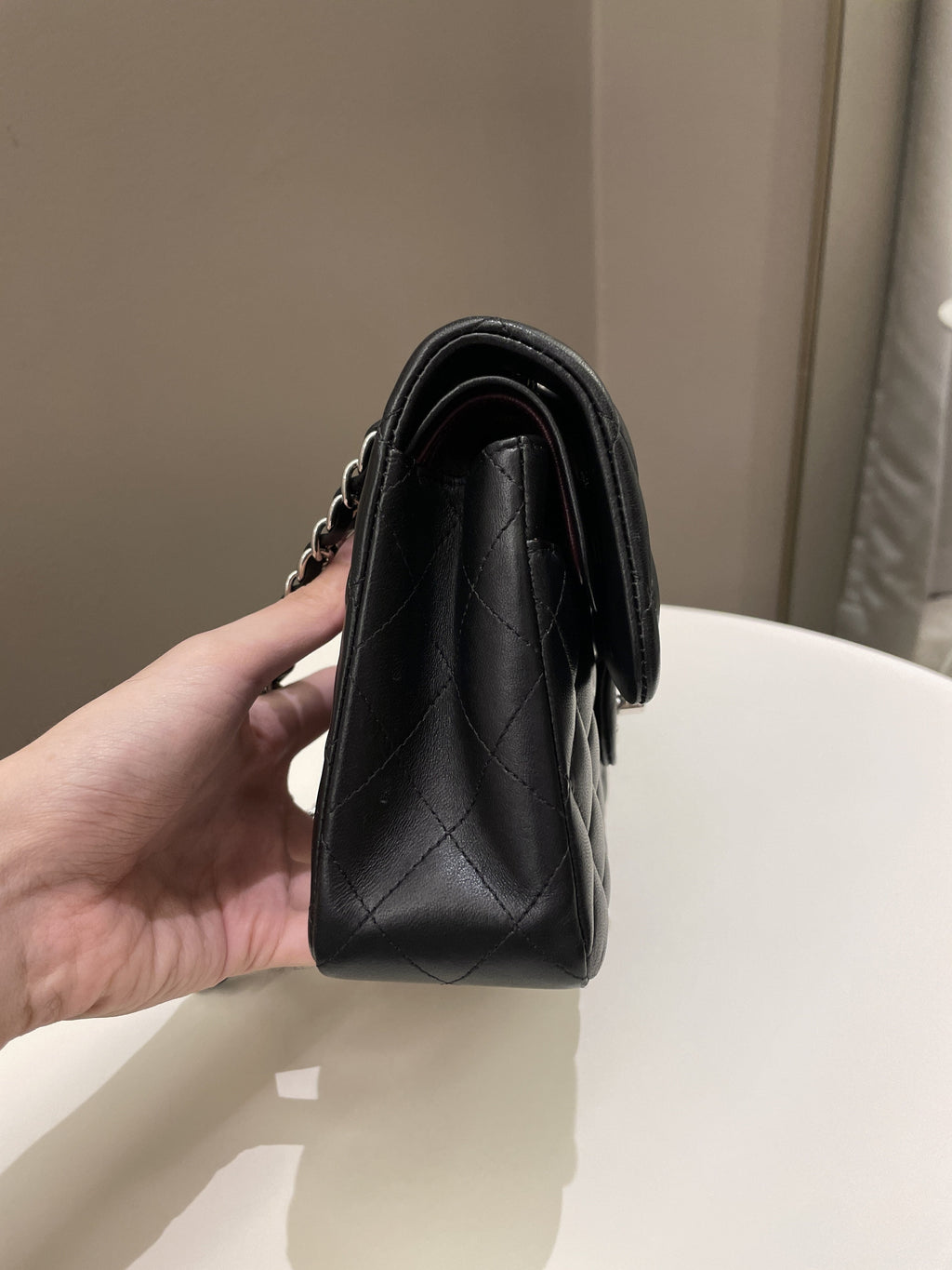 Chanel Classic Quilted Small Double Flap Black Lambskin
