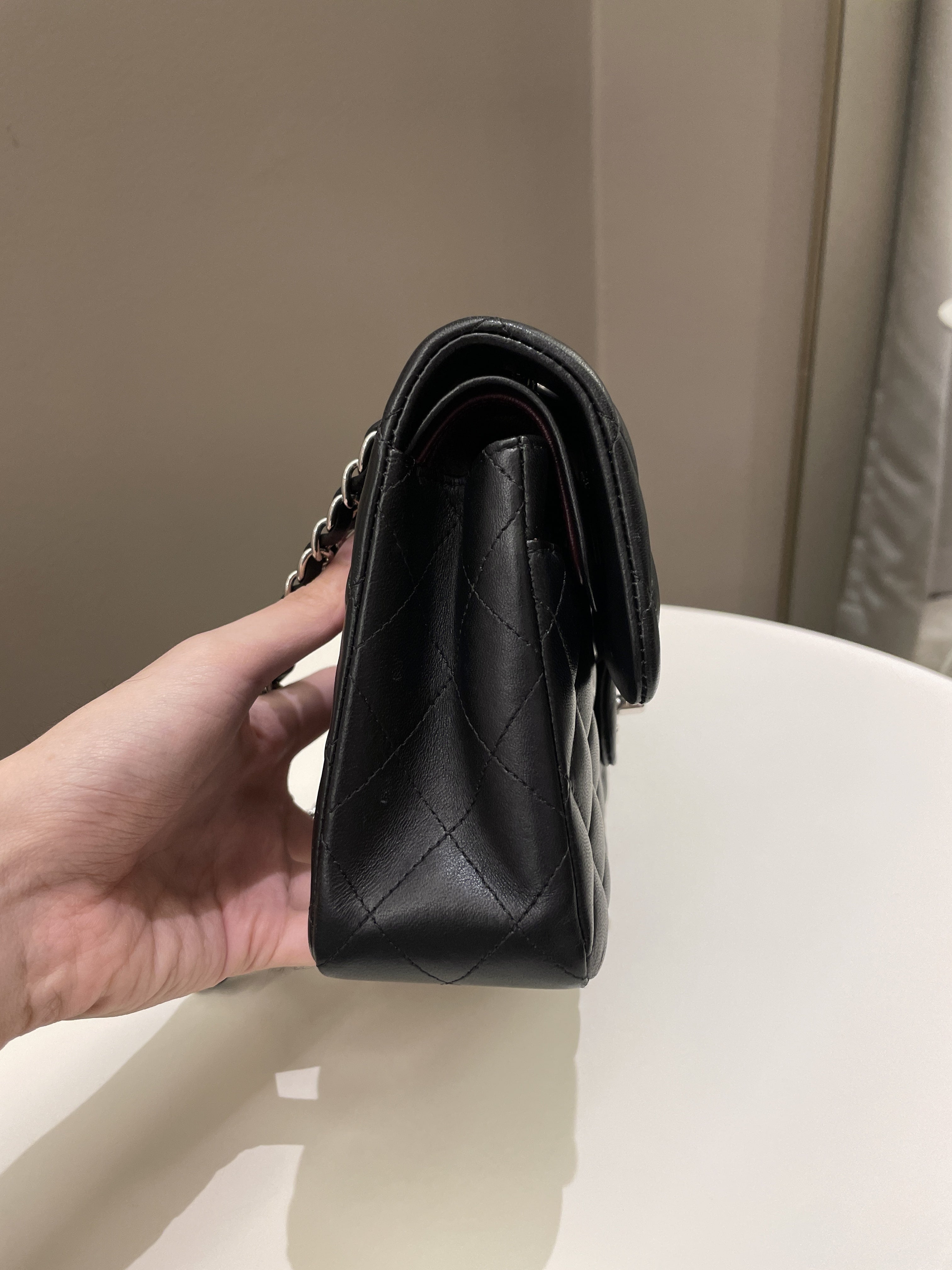 Chanel Classic Quilted Small Double Flap Black Lambskin