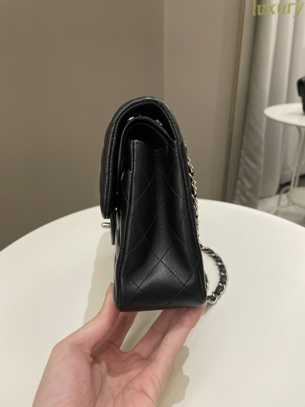 Chanel Classic Quilted Small Double Flap Black Lambskin