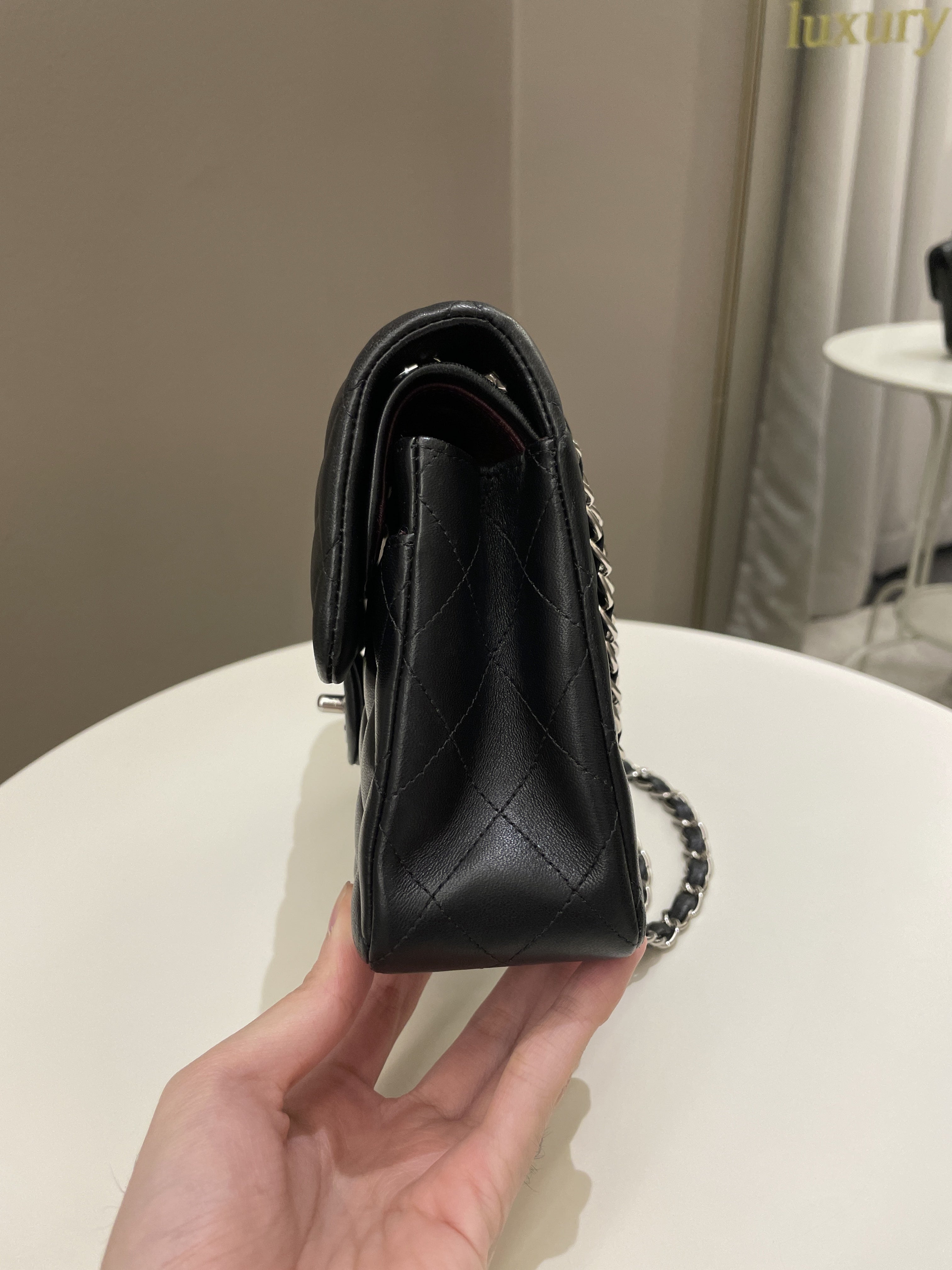 Chanel Classic Quilted Small Double Flap Black Lambskin