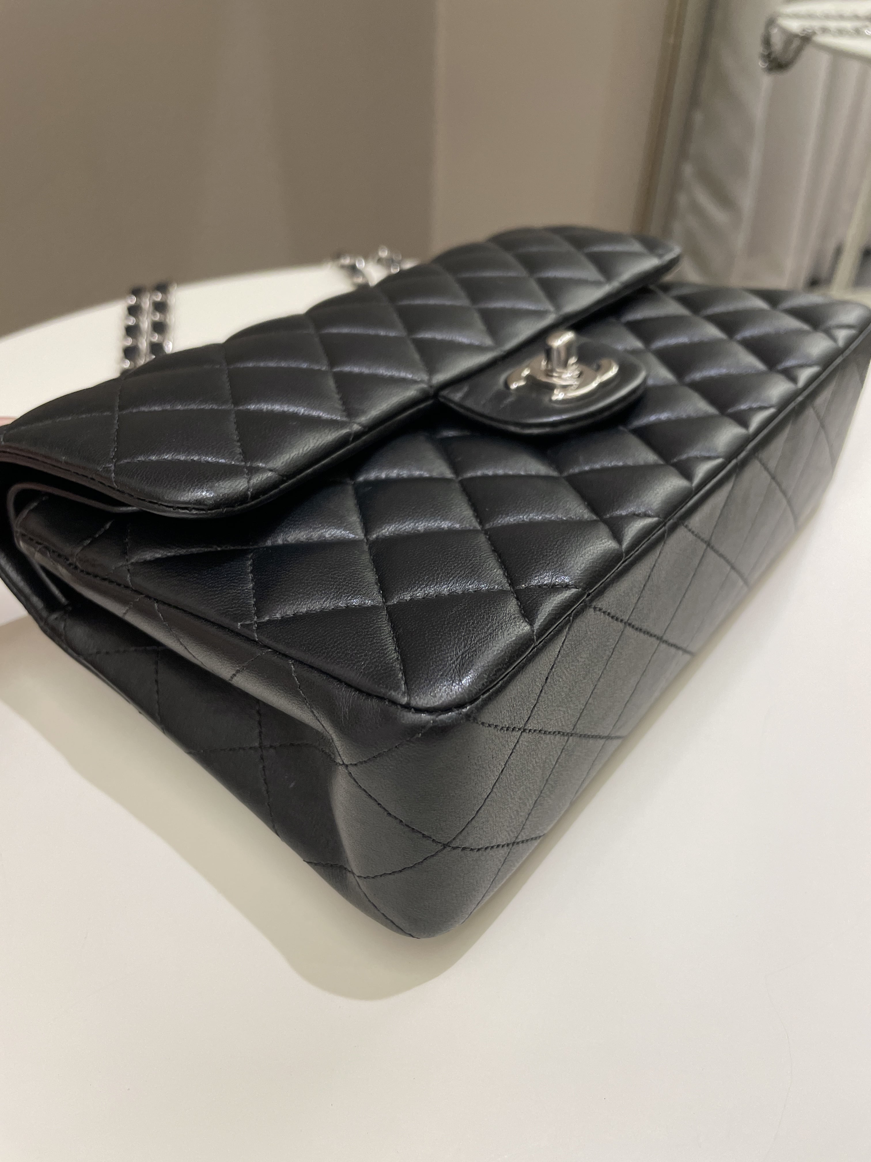 Chanel Classic Quilted Small Double Flap Black Lambskin