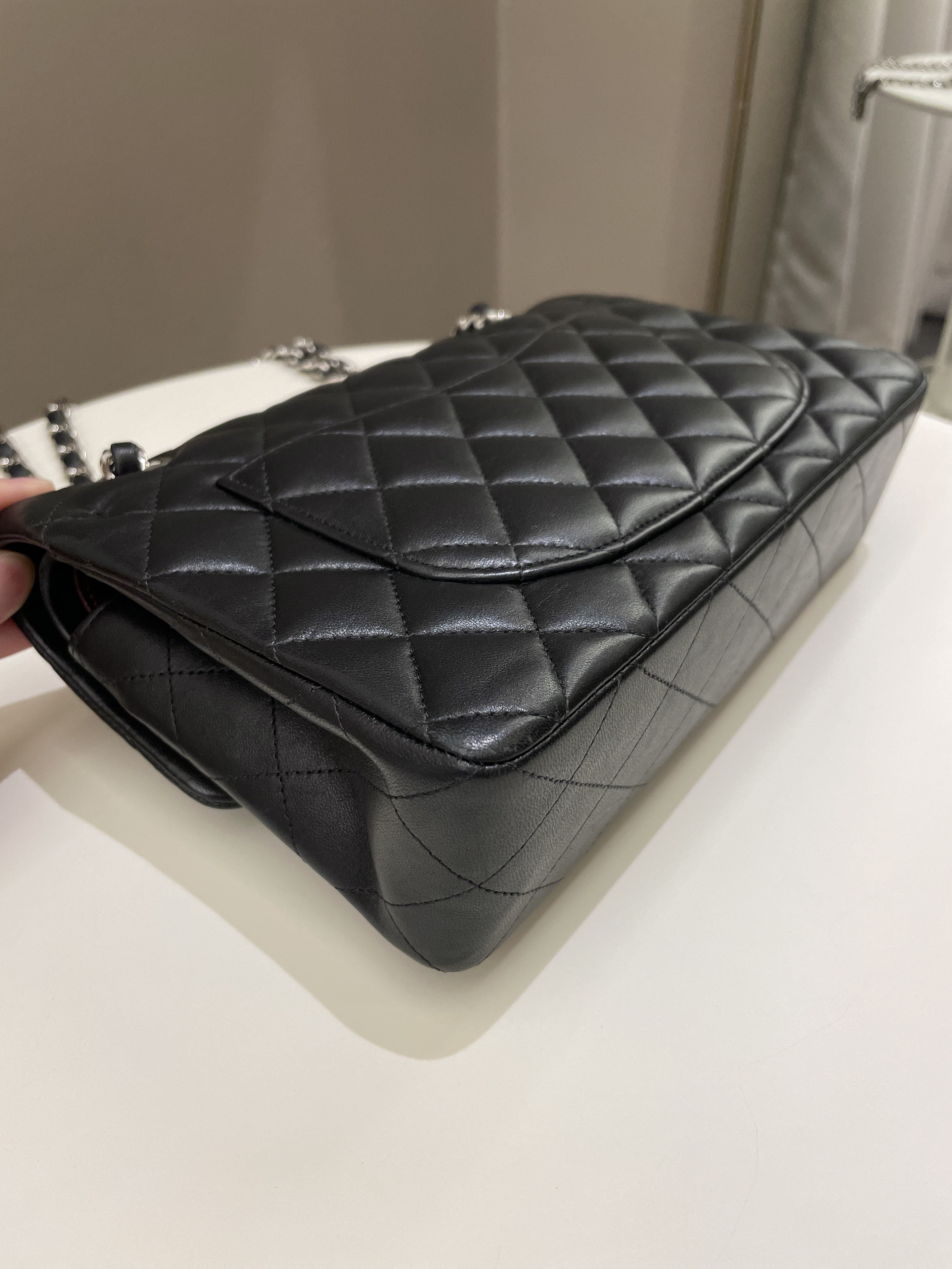 Chanel Classic Quilted Small Double Flap Black Lambskin