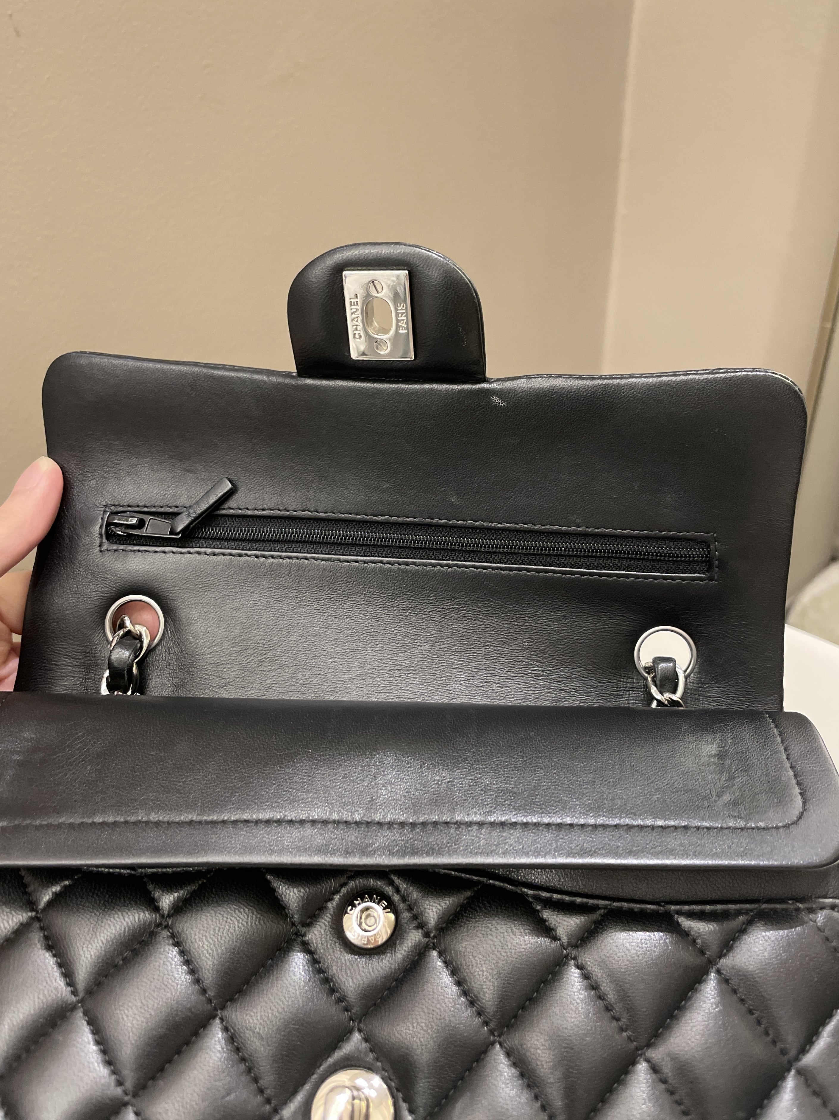 Chanel Classic Quilted Small Double Flap Black Lambskin