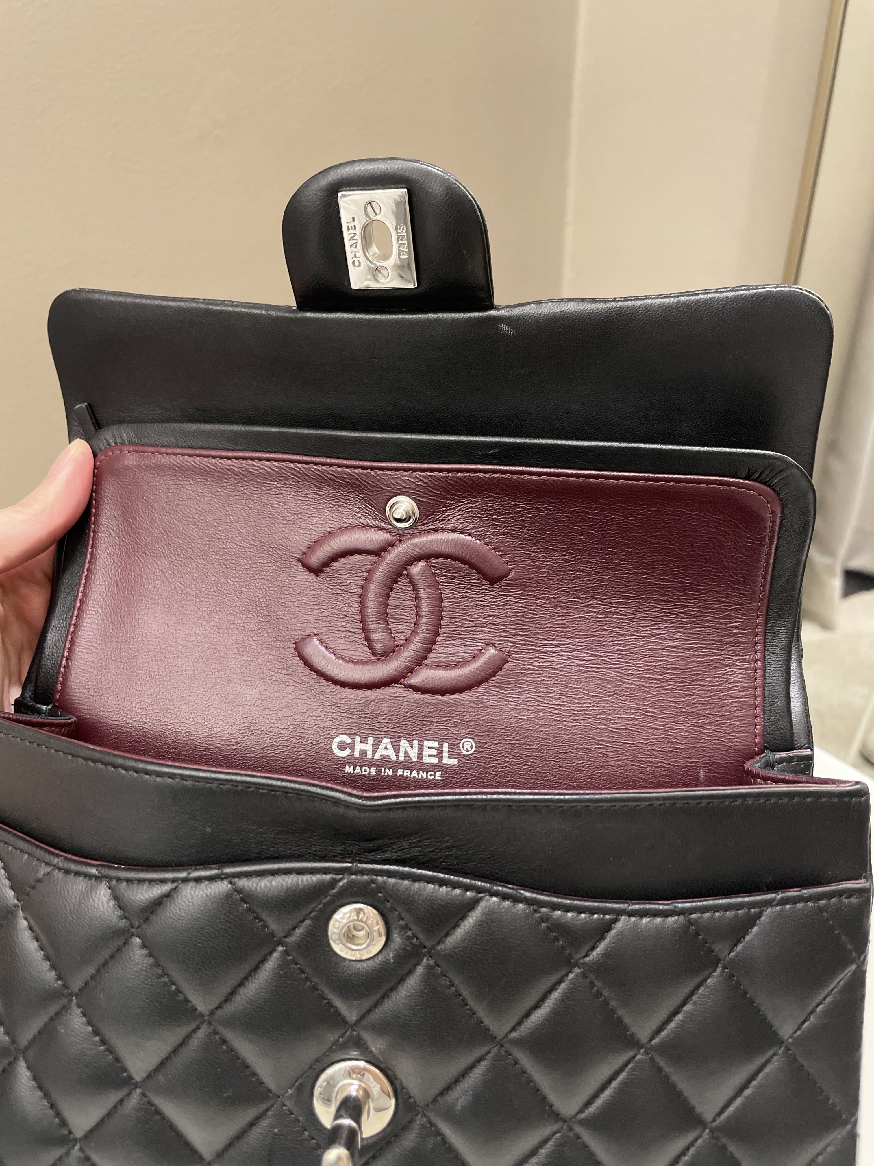 Chanel Classic Quilted Small Double Flap Black Lambskin