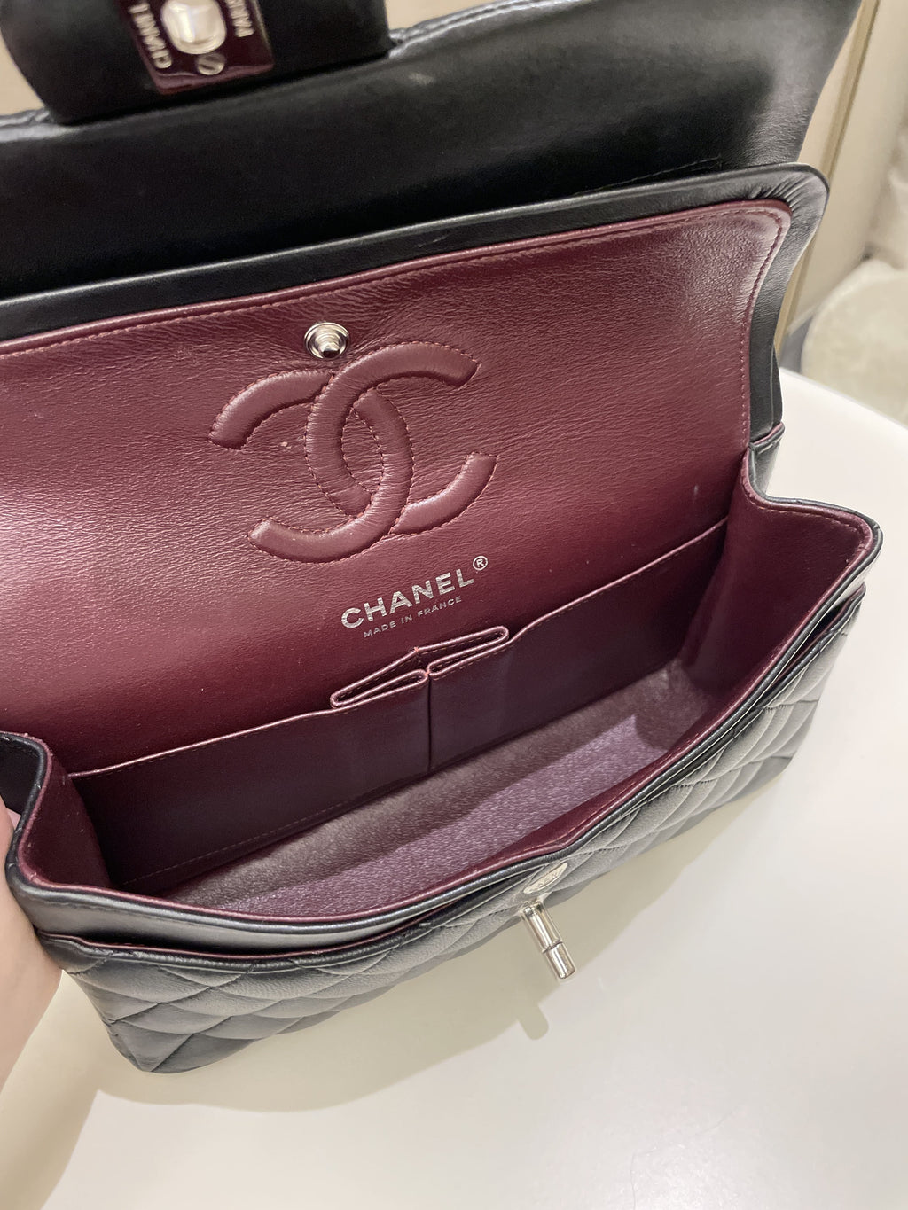 Chanel Classic Quilted Small Double Flap Black Lambskin